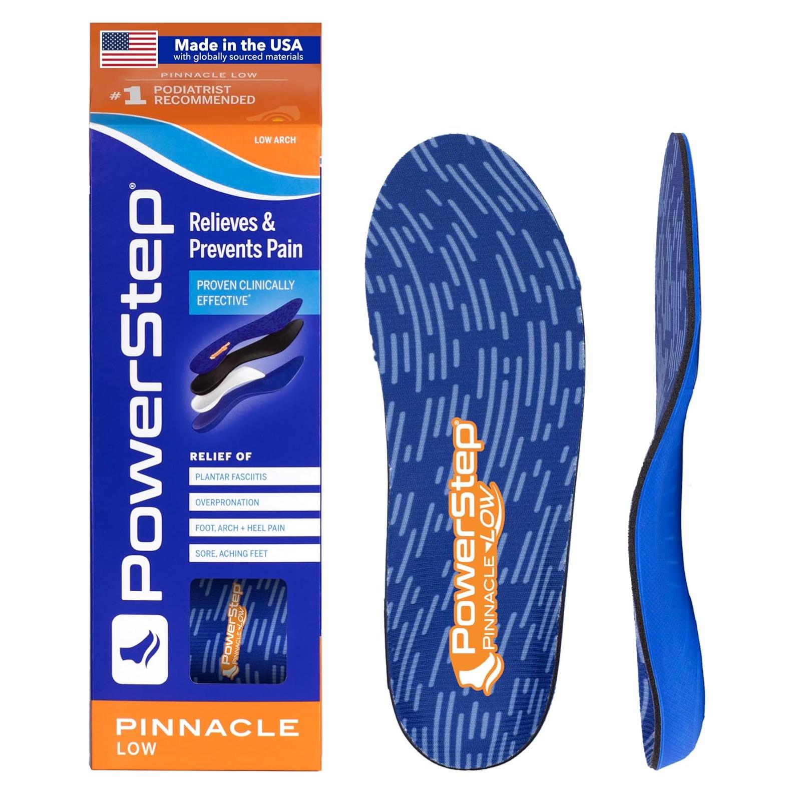 Plantillas ortopédicas PowerStep Pinnacle Low Azul/Naranja