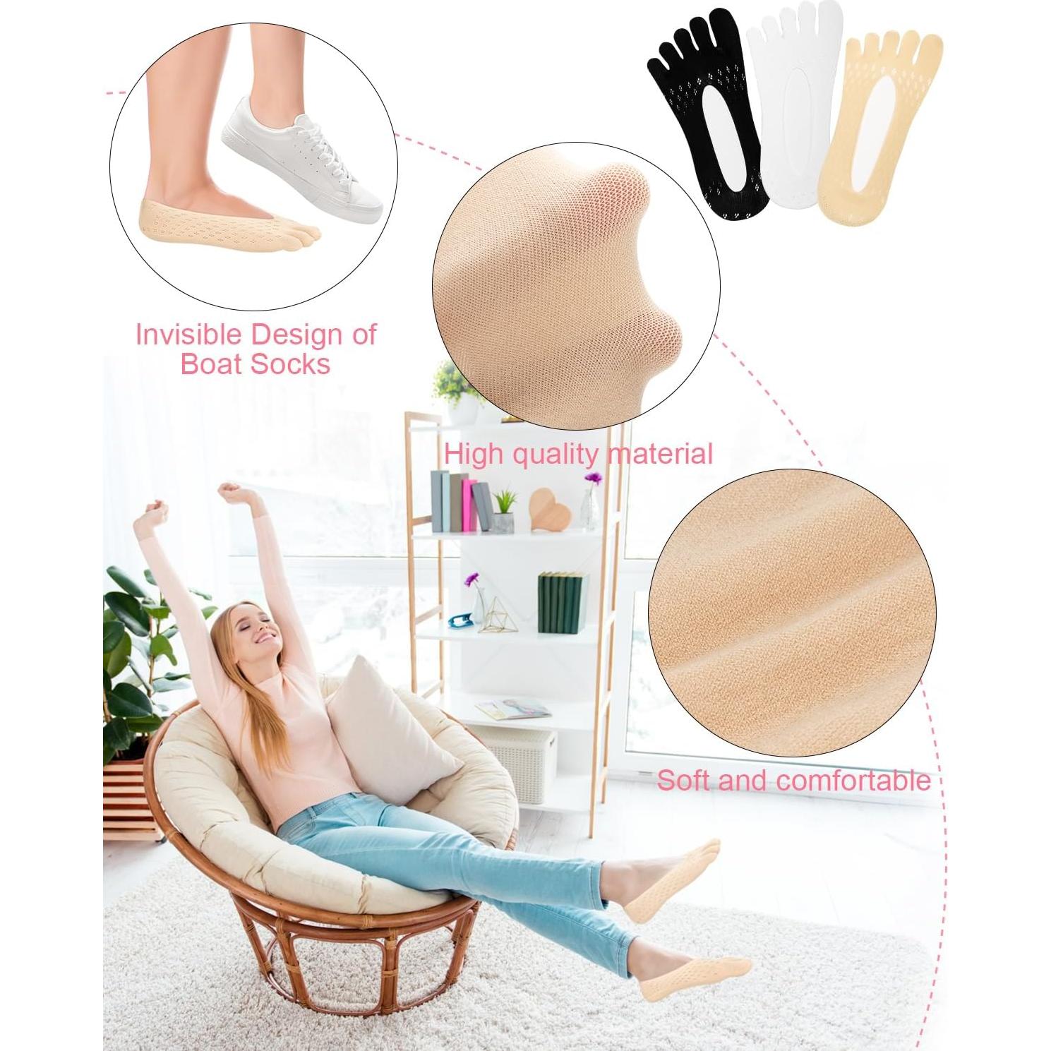 Calcetines Separadores de Dedos JL-Health 6 Pares Unisex