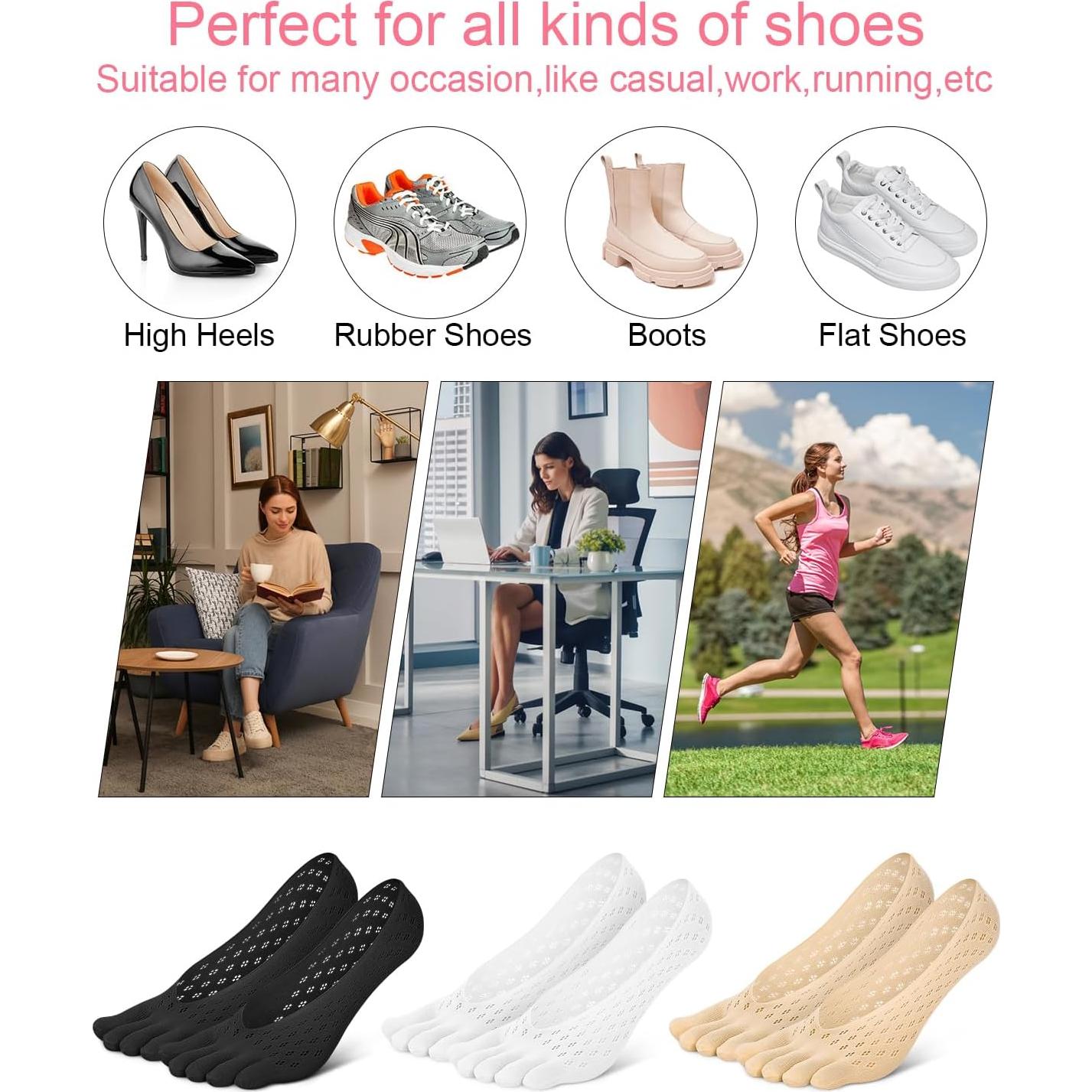 Calcetines Separadores de Dedos JL-Health 6 Pares Unisex