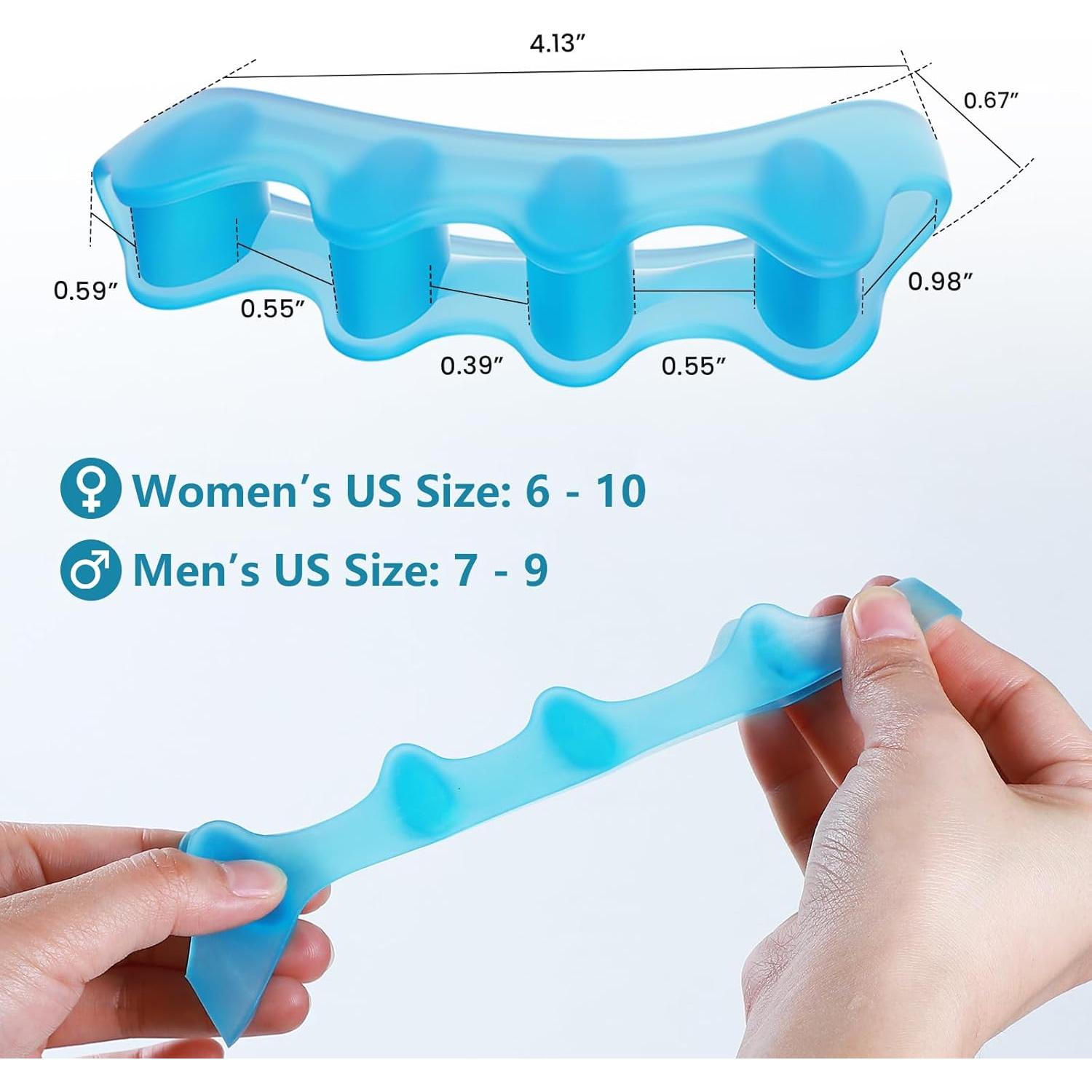 Separadores de Dedos de Silicona Promifun - 4 Pares Azul