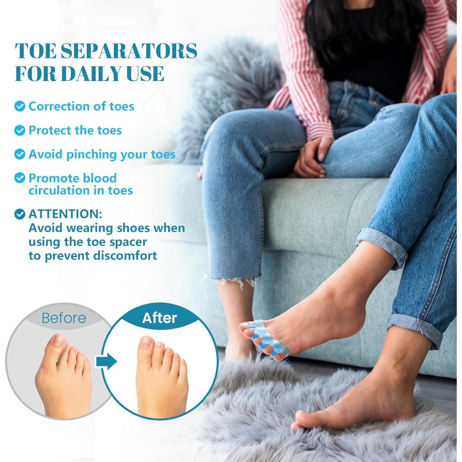 Separadores de Dedos de Silicona Promifun - 4 Pares Azul