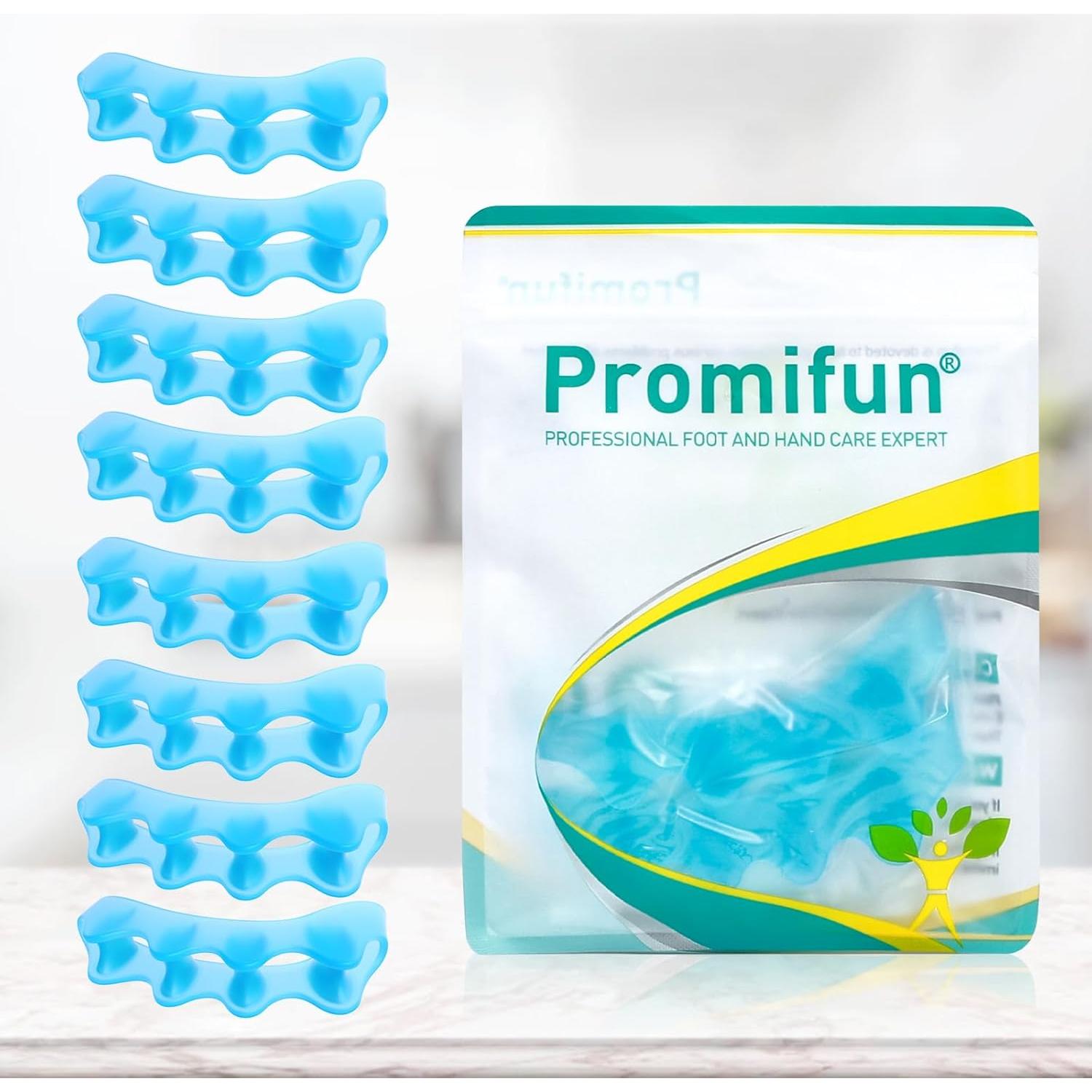 Separadores de Dedos de Silicona Promifun - 4 Pares Azul