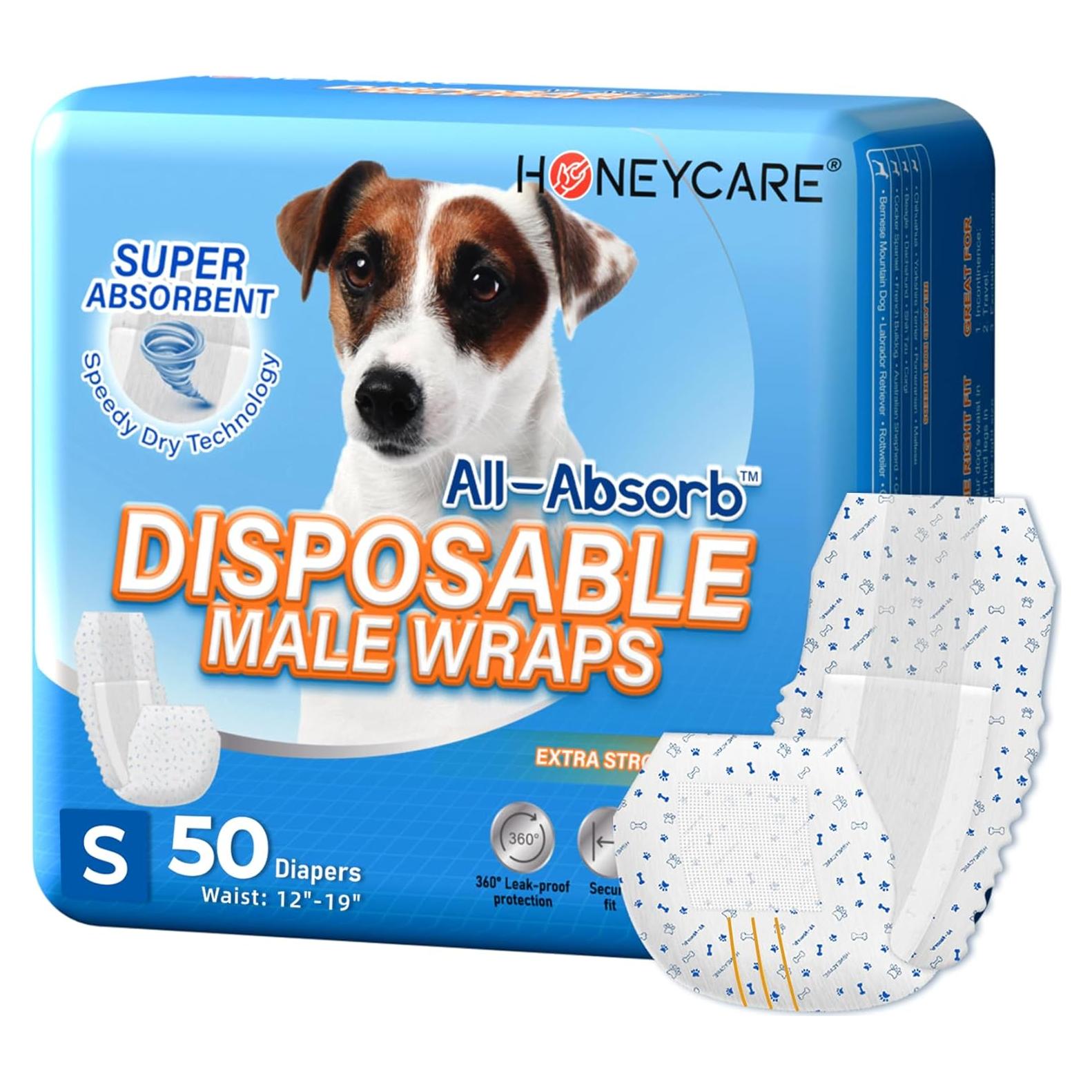 Faja Desechable para Perros Machos HONEY CARE A26 50 Unidades