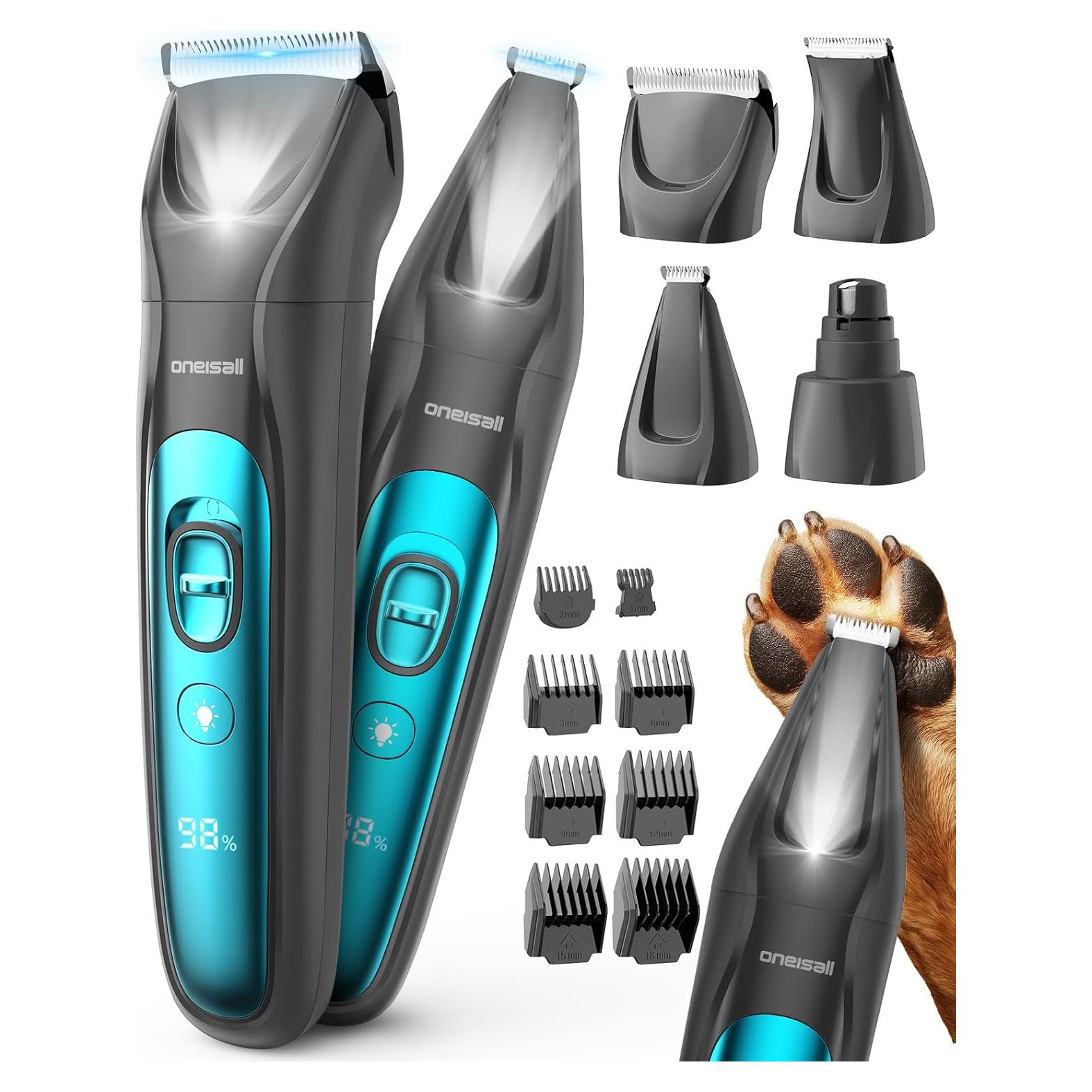 Cortadora de Pelo y Uñas de Perro Oneisall 4 en 1 Silenciosa