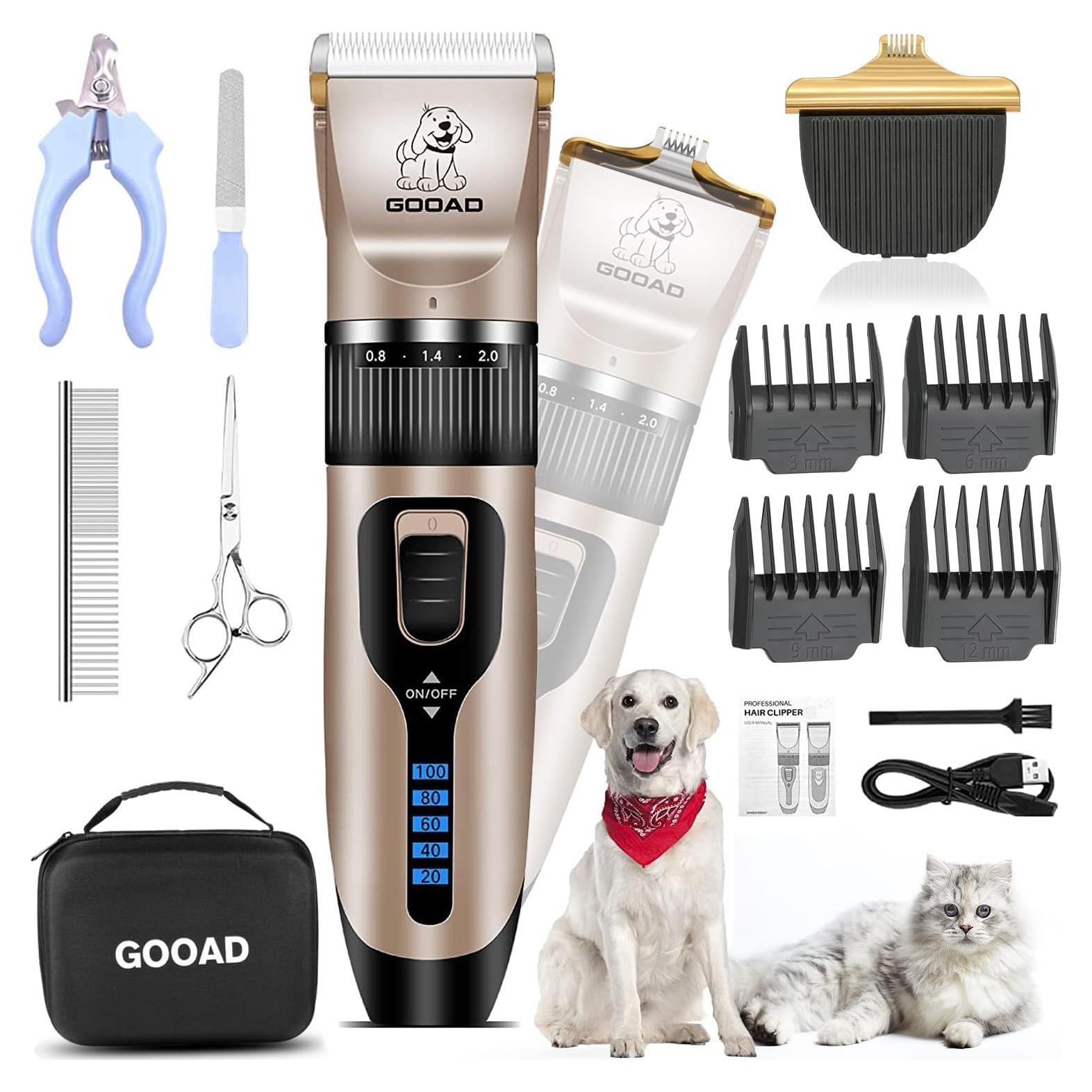 Cortadora de Pelo Inalámbrica Gooad para Perros y Gatos - Kit Completo
