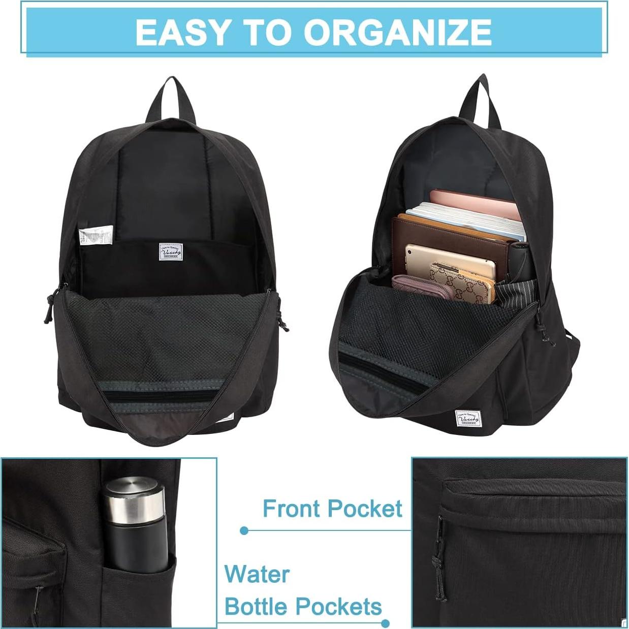 Mochila Ligera VASCHY Negra 20L Resistente al Agua