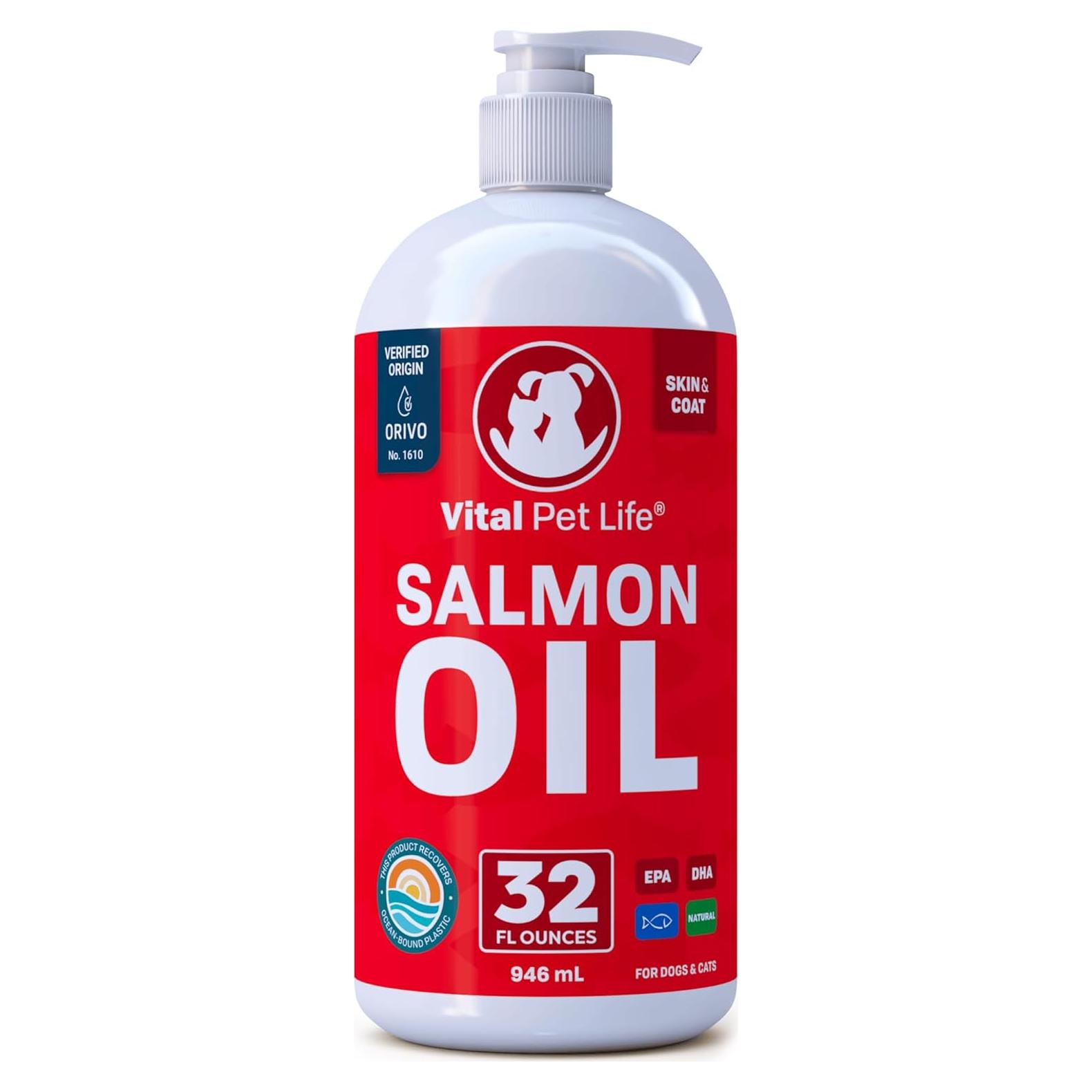 Aceite de Salmón Vital Pet Life 32 oz - Omega 3 para Mascotas