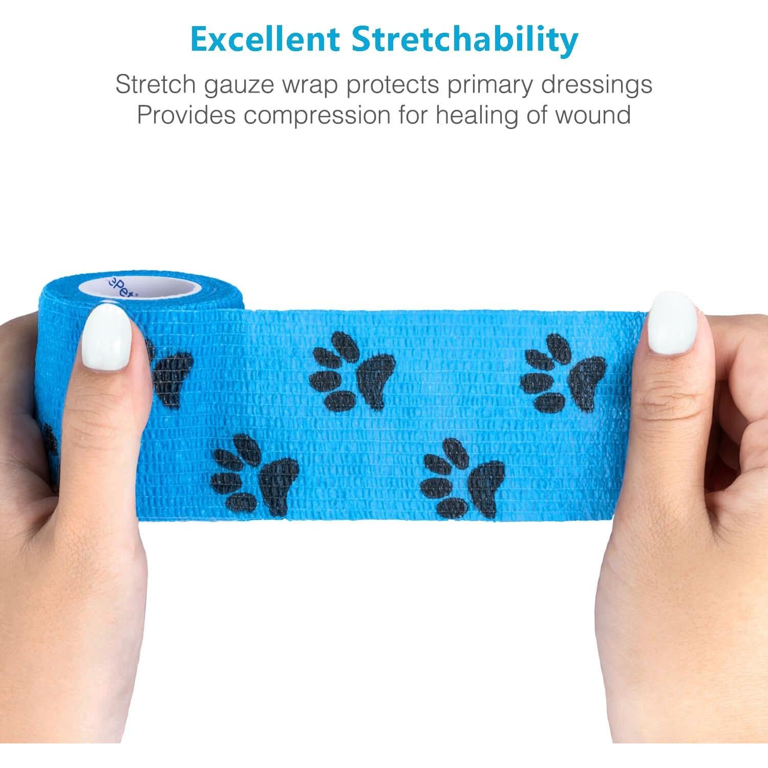 Venda Autoadhesiva WePet para Mascotas 2" Huellas de Patas A