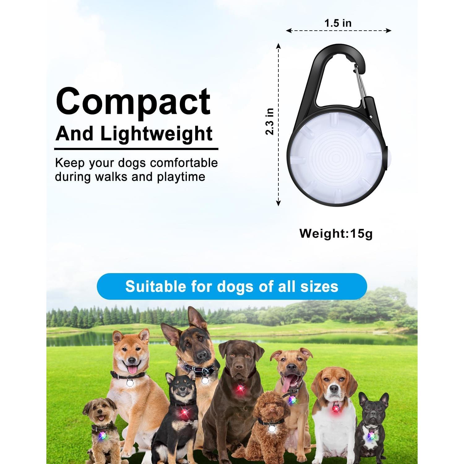 Luces LED para Collar de Perro DAAMENT Recargables Negras