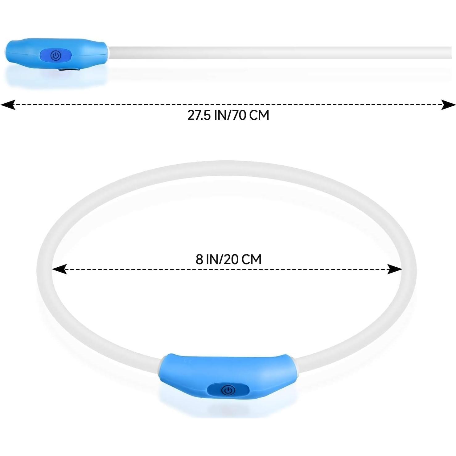 Collar LED para Perros Novkin Rojo y Rosa 2 Paquetes