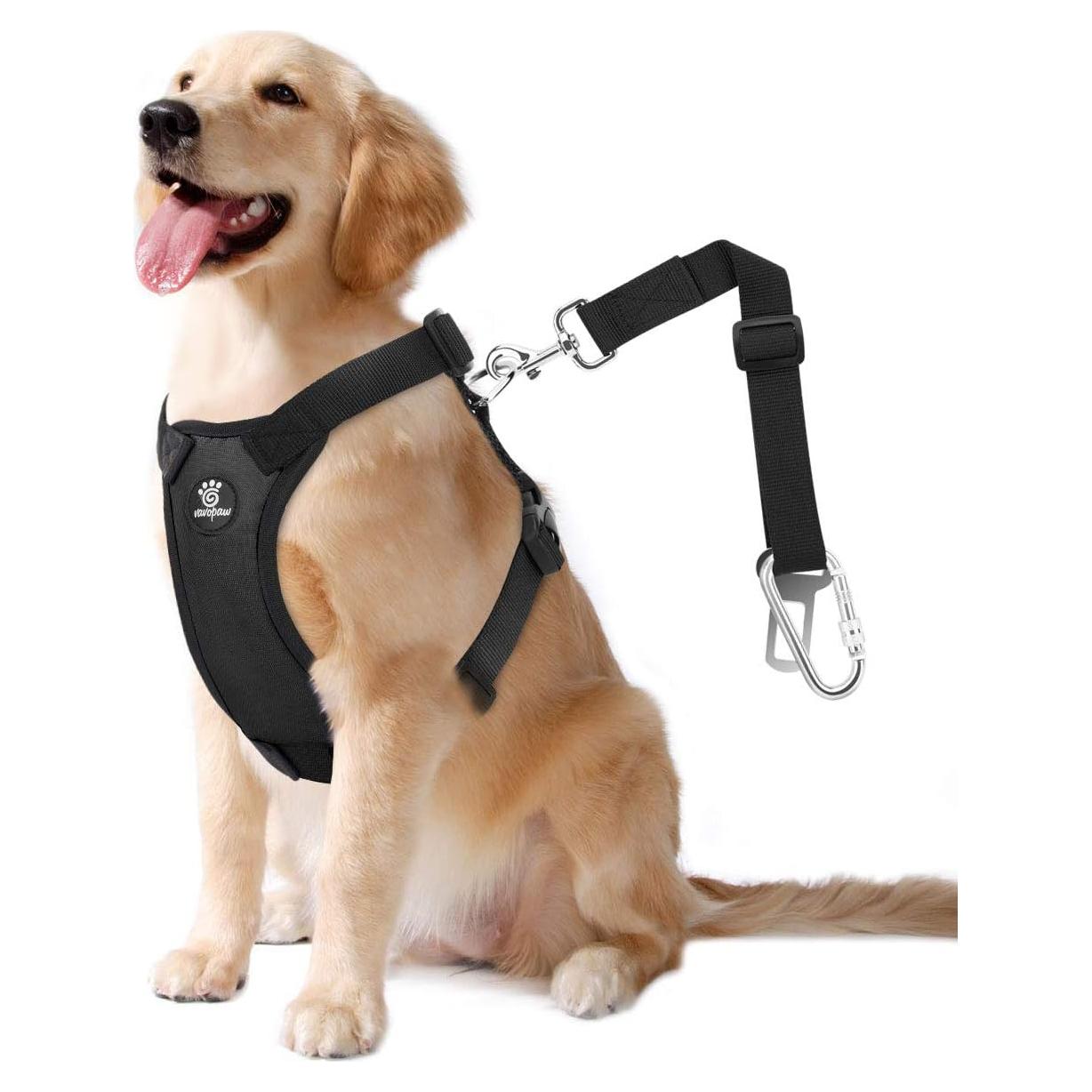 Cinturón de Seguridad para Perros VavoPaw Grande Negro