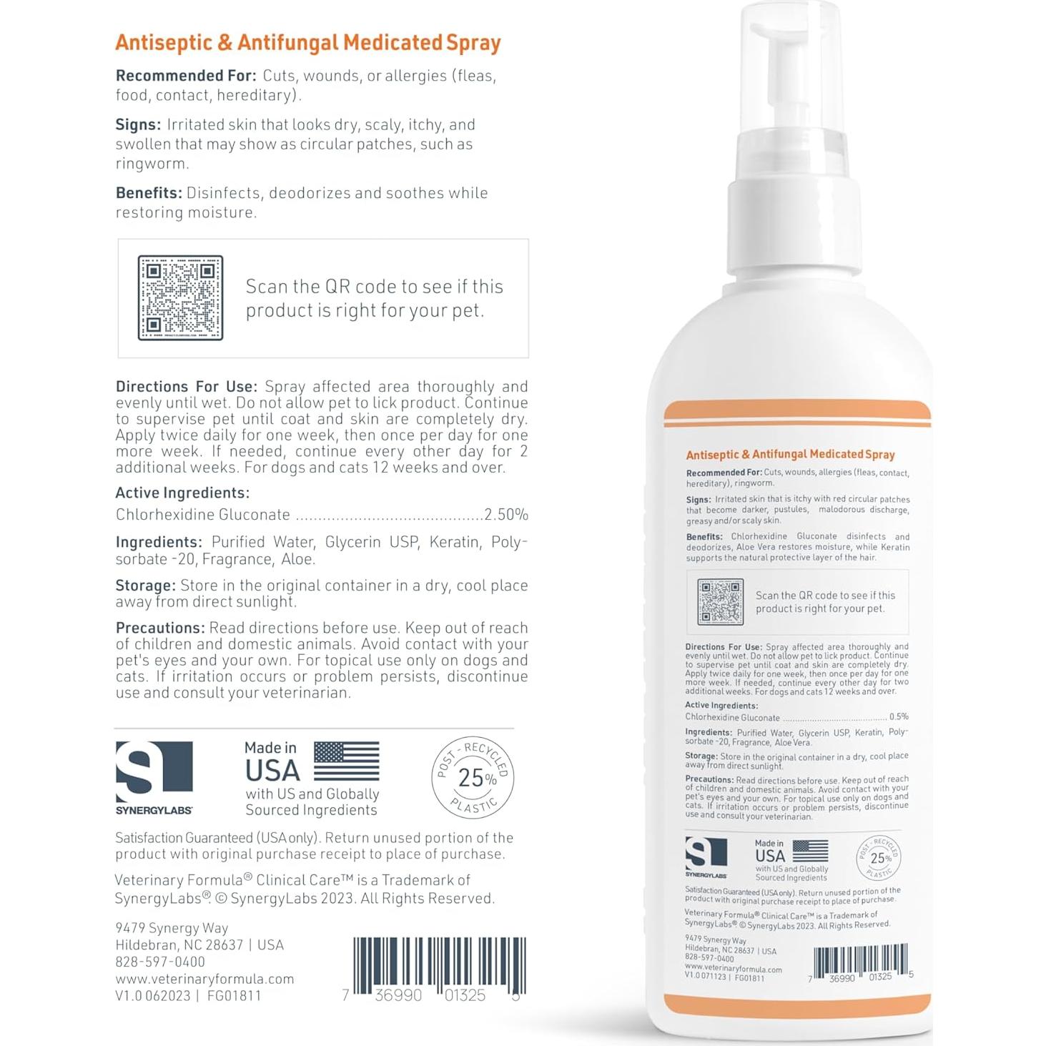 Spray Antiséptico y Antifúngico Veterinary Formula 236 ml