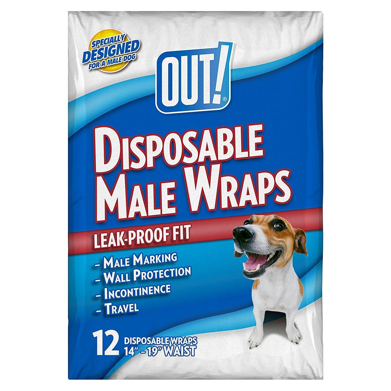 Paquetes Desechables para Perros Macho OUT! XS/S 12 Unidades