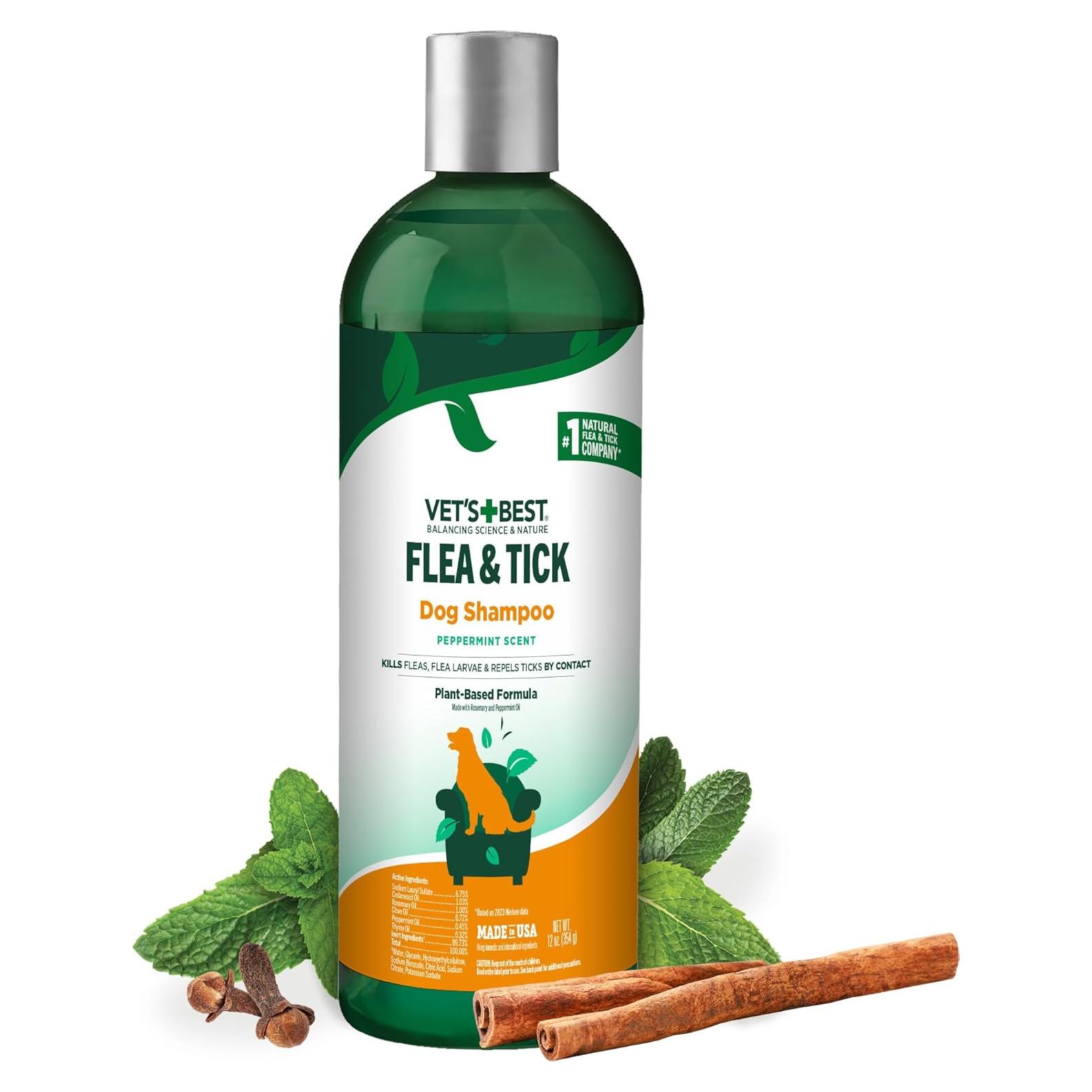 Champú para perros Vet's Best 340 g contra pulgas y garrapatas