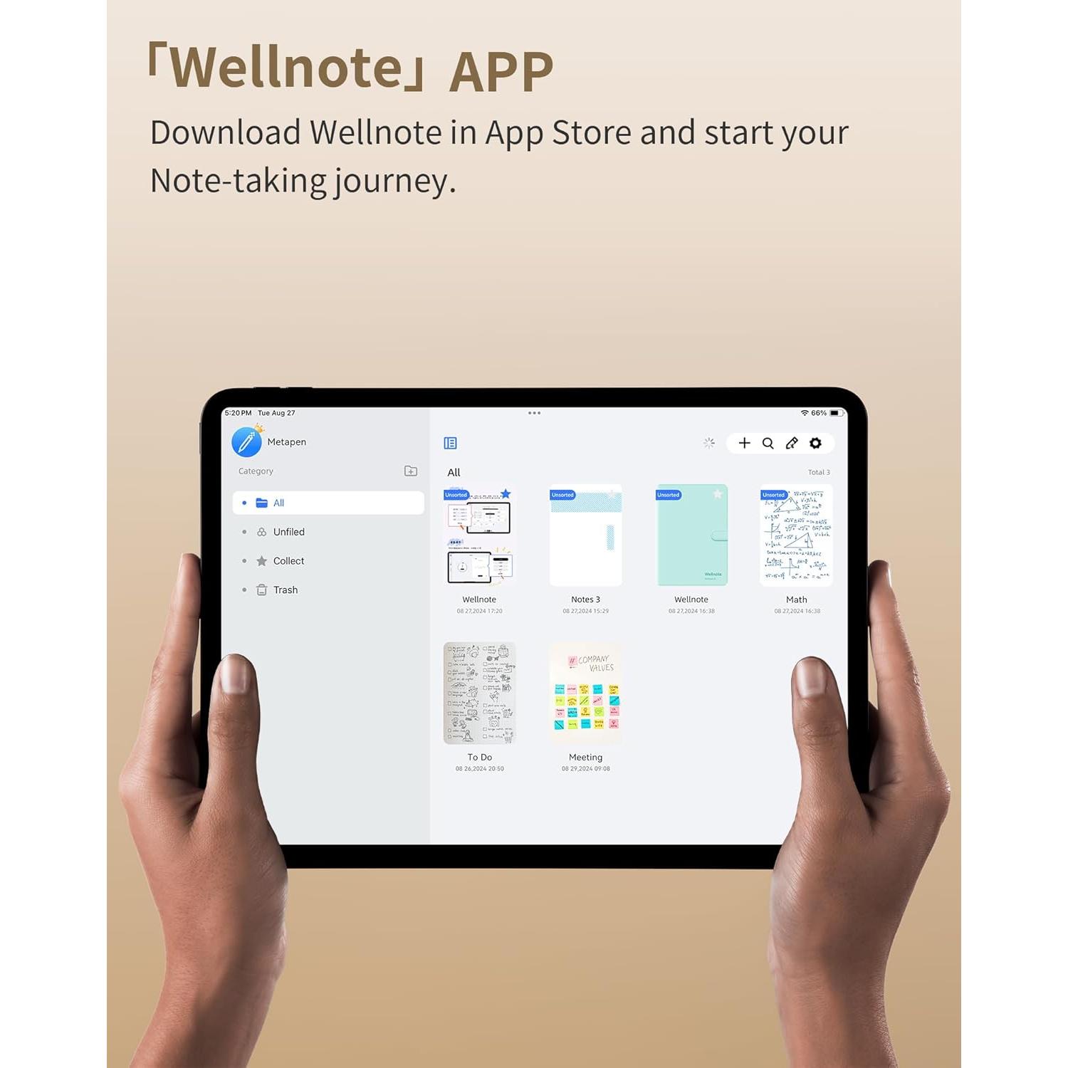 Metapen Pencil A8 para iPad 2018-2025, Carga Rápida, Blanco