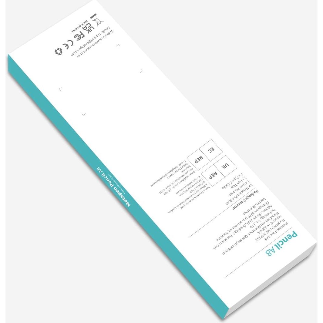 Metapen Pencil A8 para iPad 2018-2025, Carga Rápida, Blanco