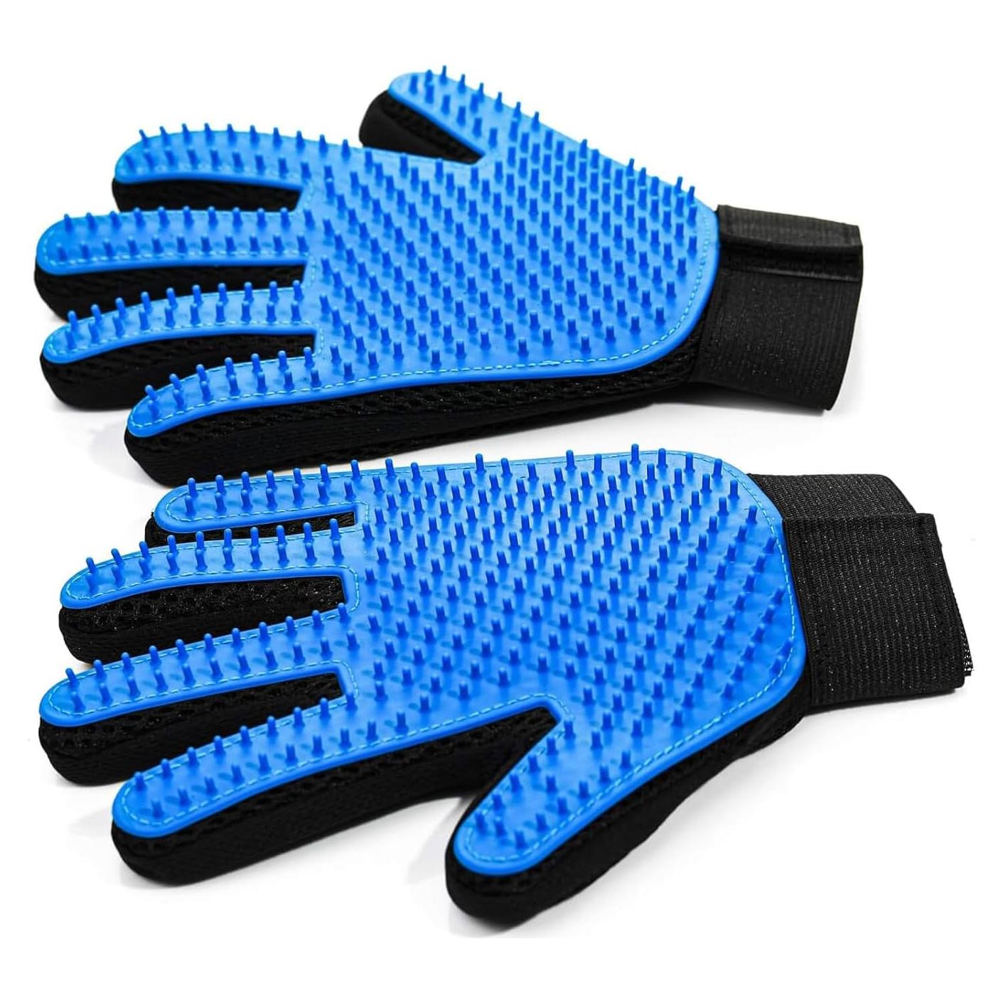 Guantes de Aseo para Mascotas NANAN Azul 2-en-1