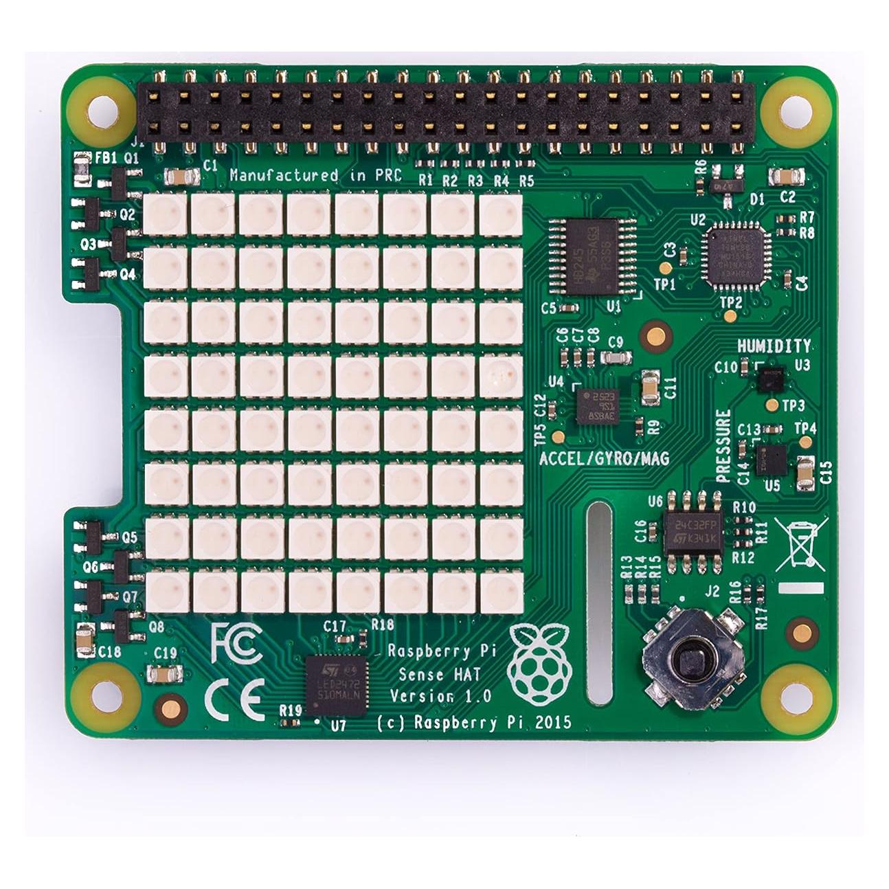 Raspberry Pi Sense HAT con sensores y LED RGB 8x8