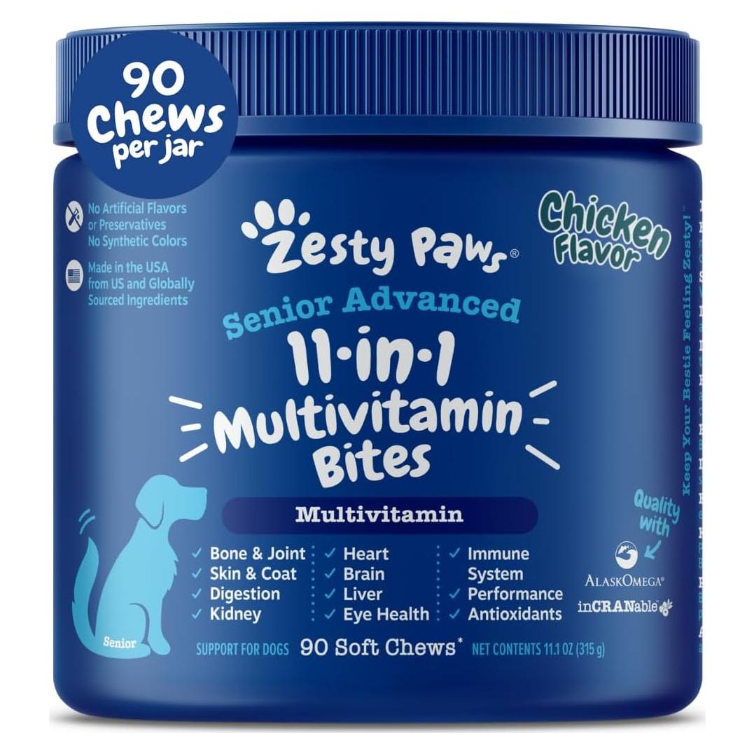 Golosinas Multivitamínicas Zesty Paws para Perros Mayores 90ct