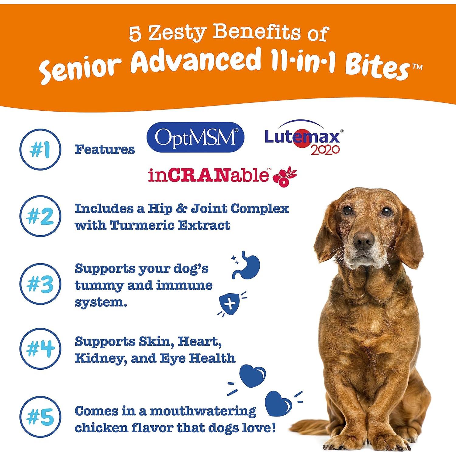 Golosinas Multivitamínicas Zesty Paws para Perros Mayores 90ct