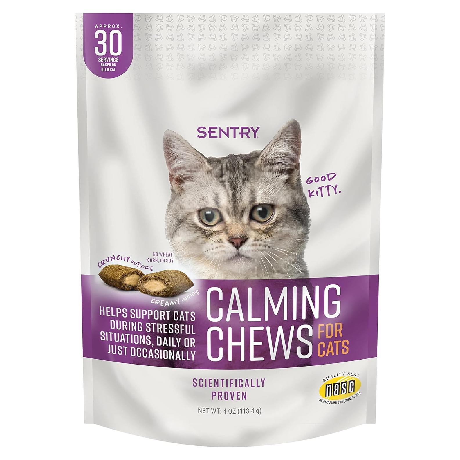 Sentry Calming Chews para Gatos 113g - Suplemento Antiestrés