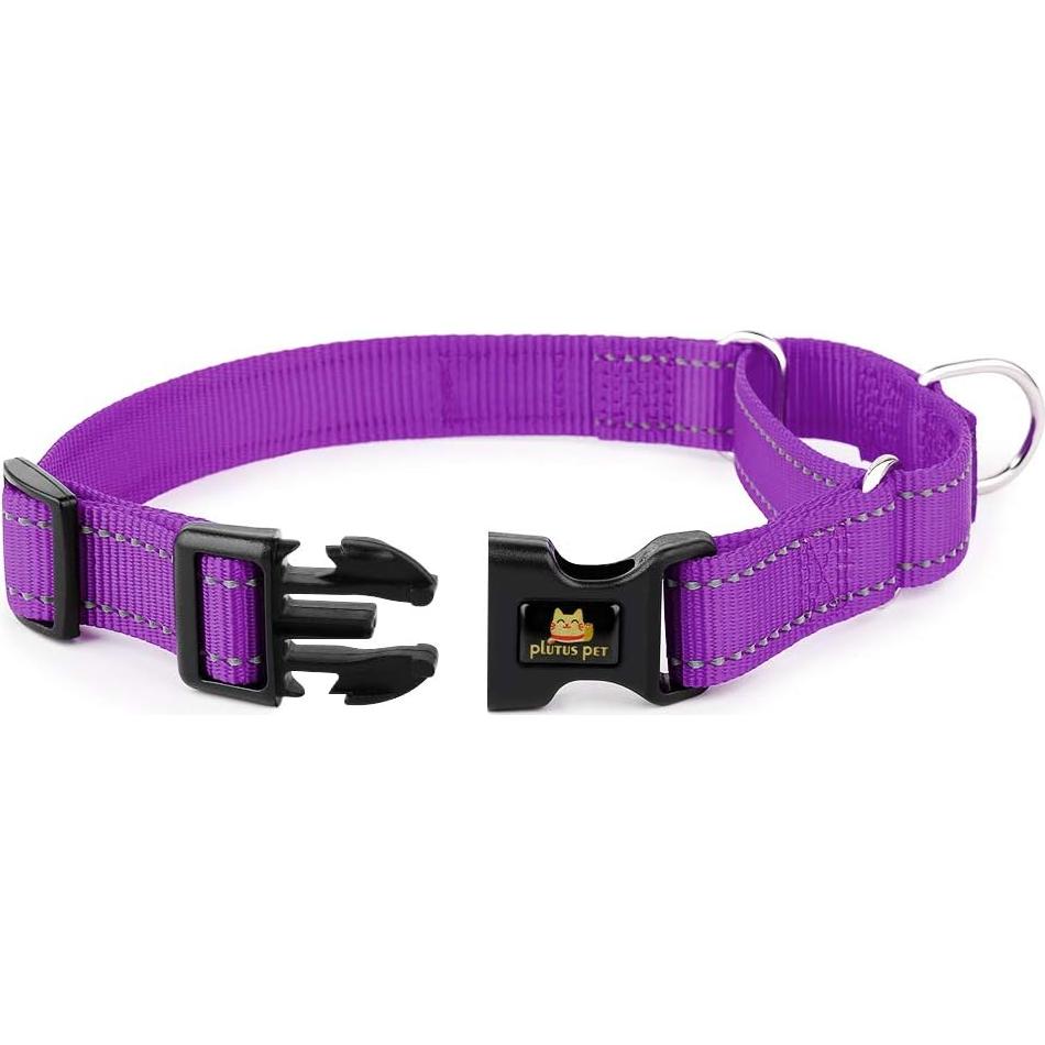 Collar Martingale Reflectante Plutus Pet M 40-50 cm Púrpura