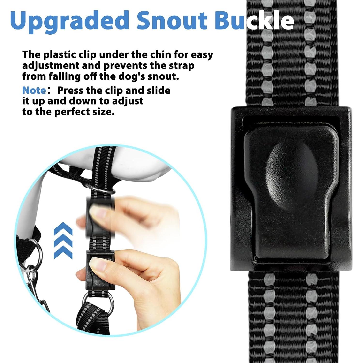 Collar de Cabeza Suave BARKLESS M Negro para Perros