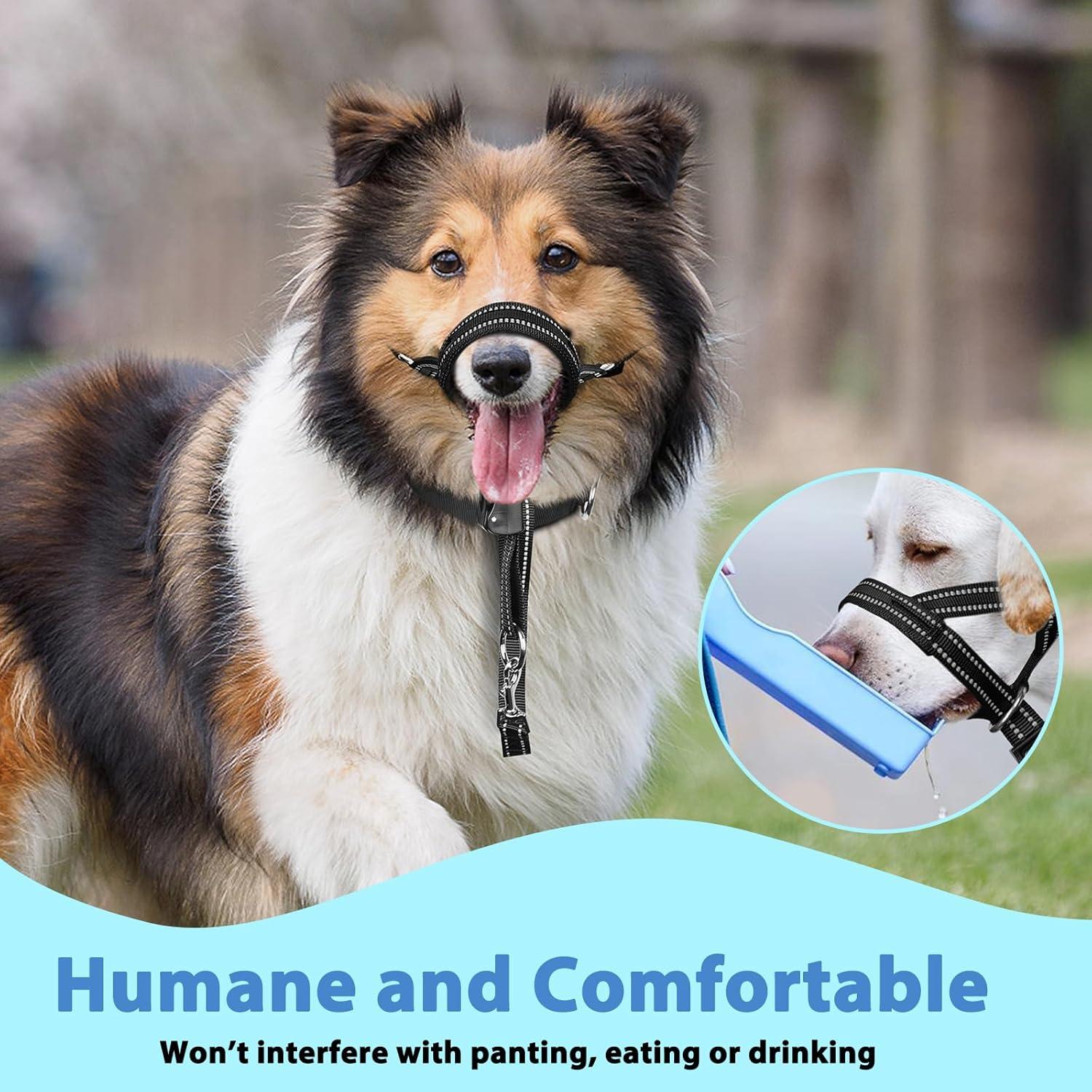 Collar de Cabeza Suave BARKLESS M Negro para Perros