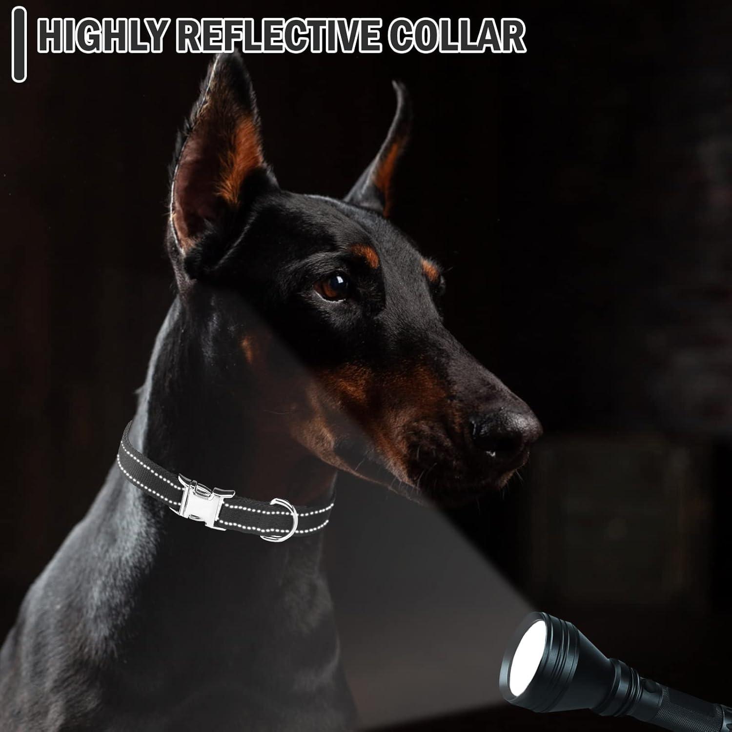 Correa de Collar para Perros ESGPET Ajustable Reflectante Negro