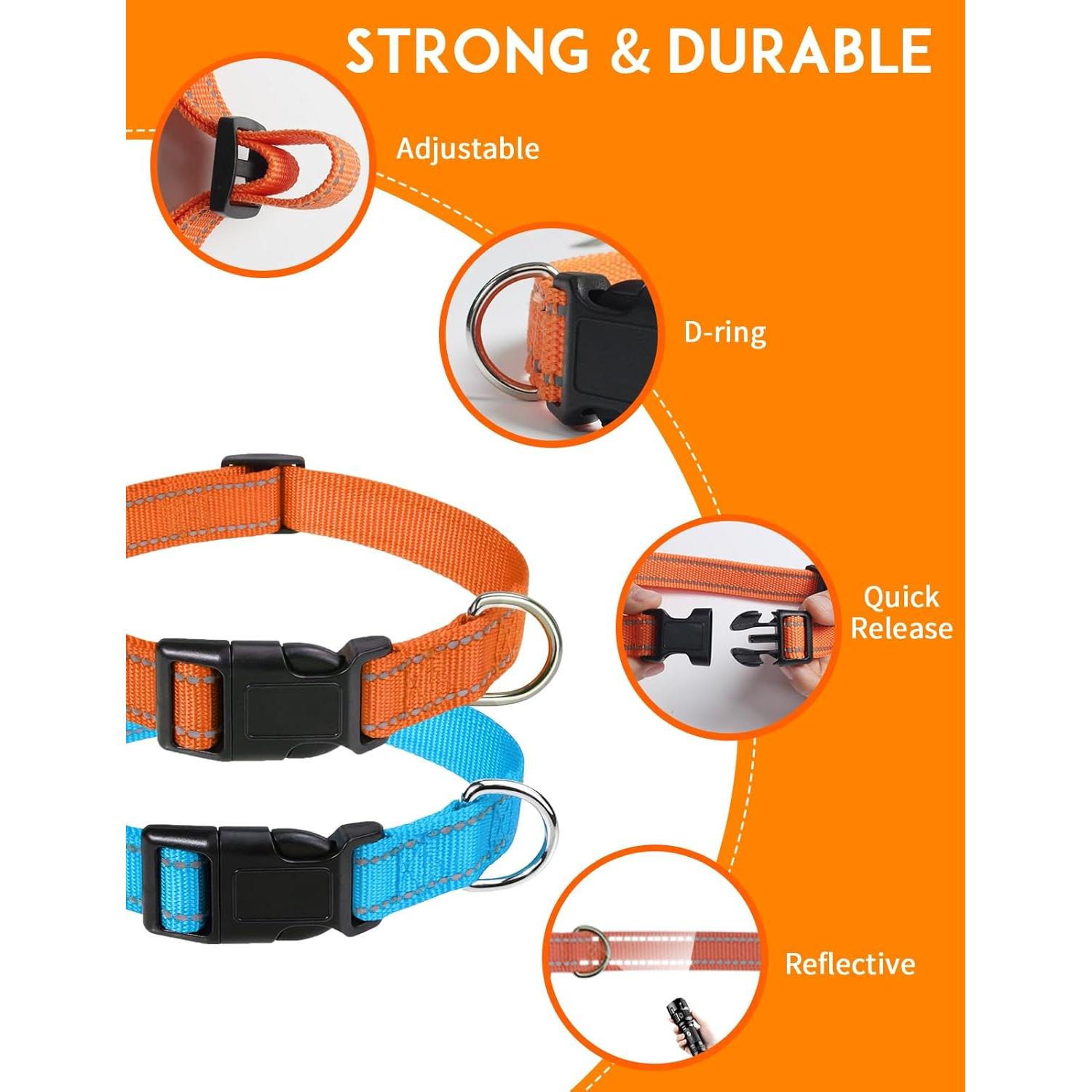 Collar Ajustable para Perros PaiPaitek 20-68 cm Reflectante