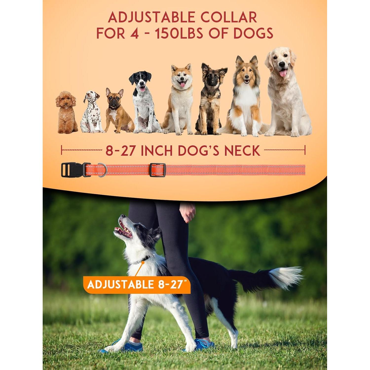 Collar Ajustable para Perros PaiPaitek 20-68 cm Reflectante