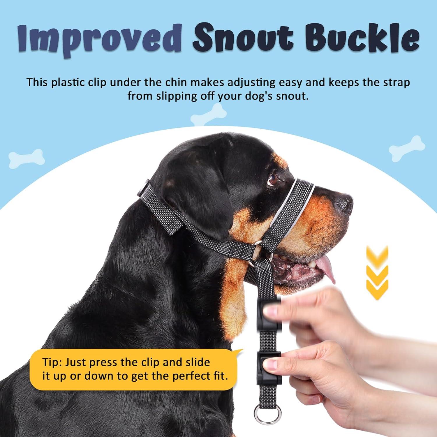 Collar de Cabeza Barkless L Negro para Perros Grandes y Medianos