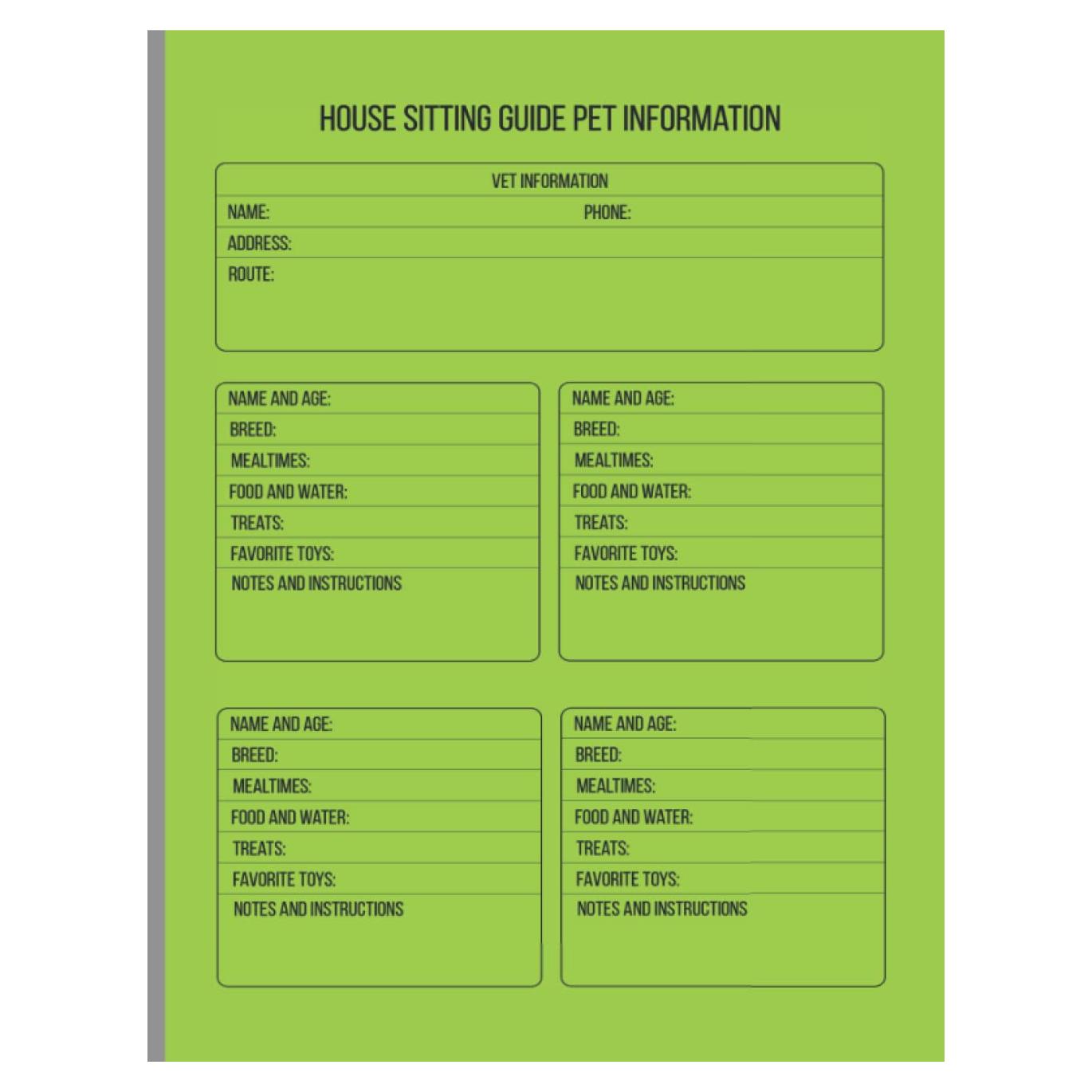 Cuaderno de Cuidado de Mascotas 100 Páginas Tapa Blanda