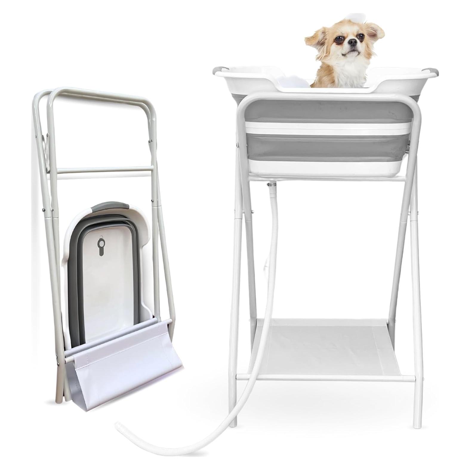 Bañera para Perros CYGNE 2 en 1 Elevada Plegable 94.8 cm