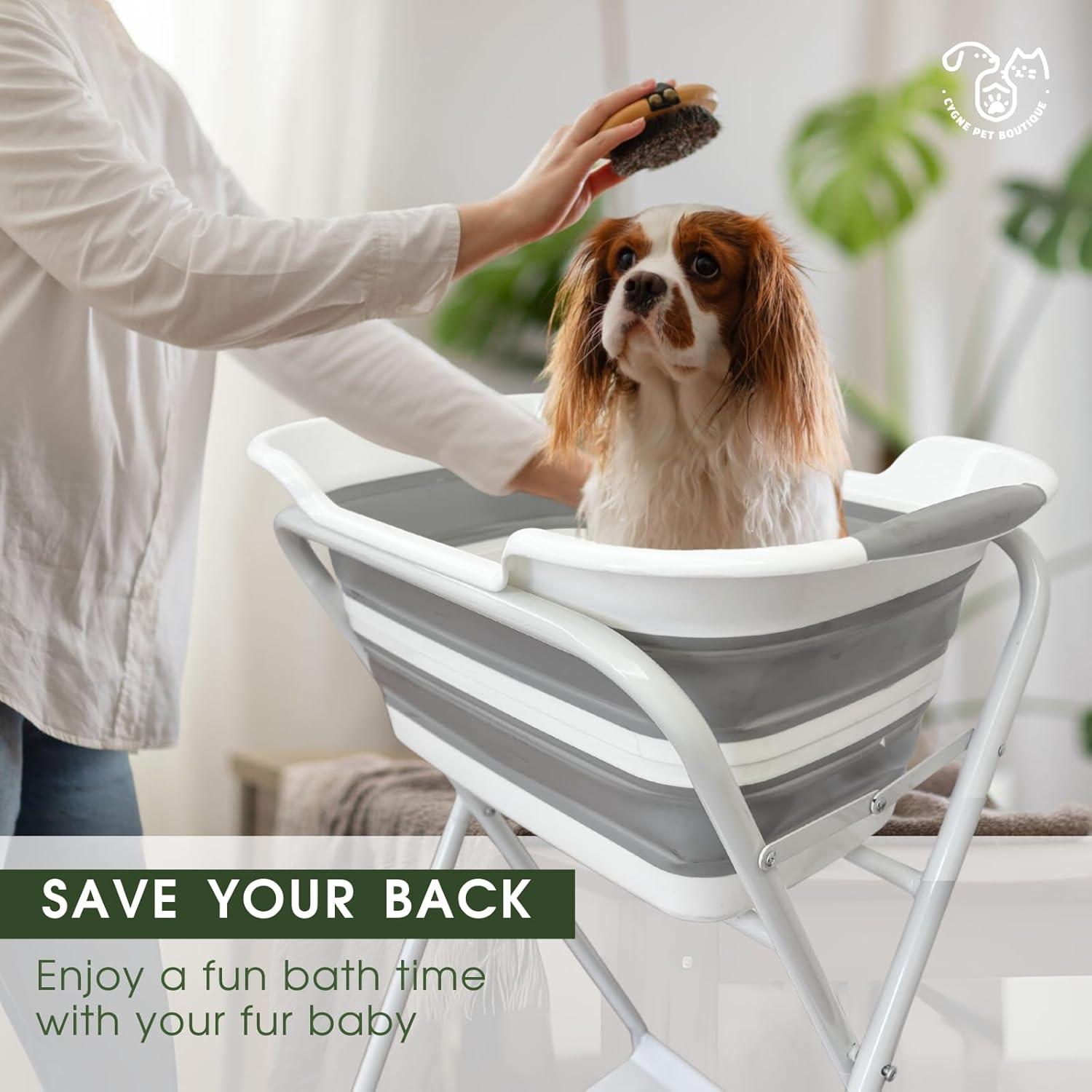 Bañera para Perros CYGNE 2 en 1 Elevada Plegable 94.8 cm