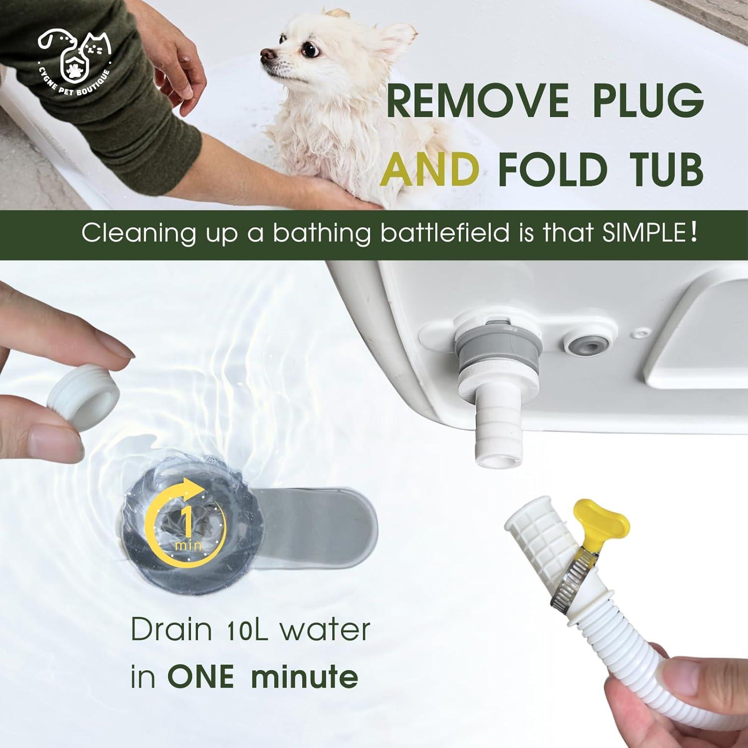 Bañera para Perros CYGNE 2 en 1 Elevada Plegable 94.8 cm