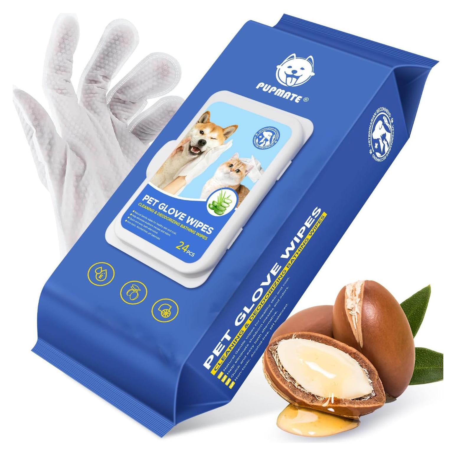 Toallitas de limpieza para mascotas PUPMATE 24 pcs hipoalergénicas