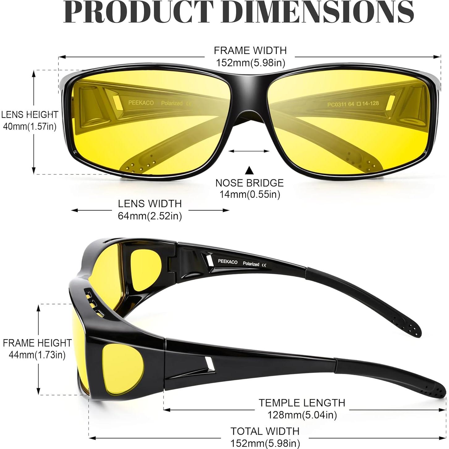 Gafas de Visión Nocturna Peekaco Antirreflejo Polarizadas