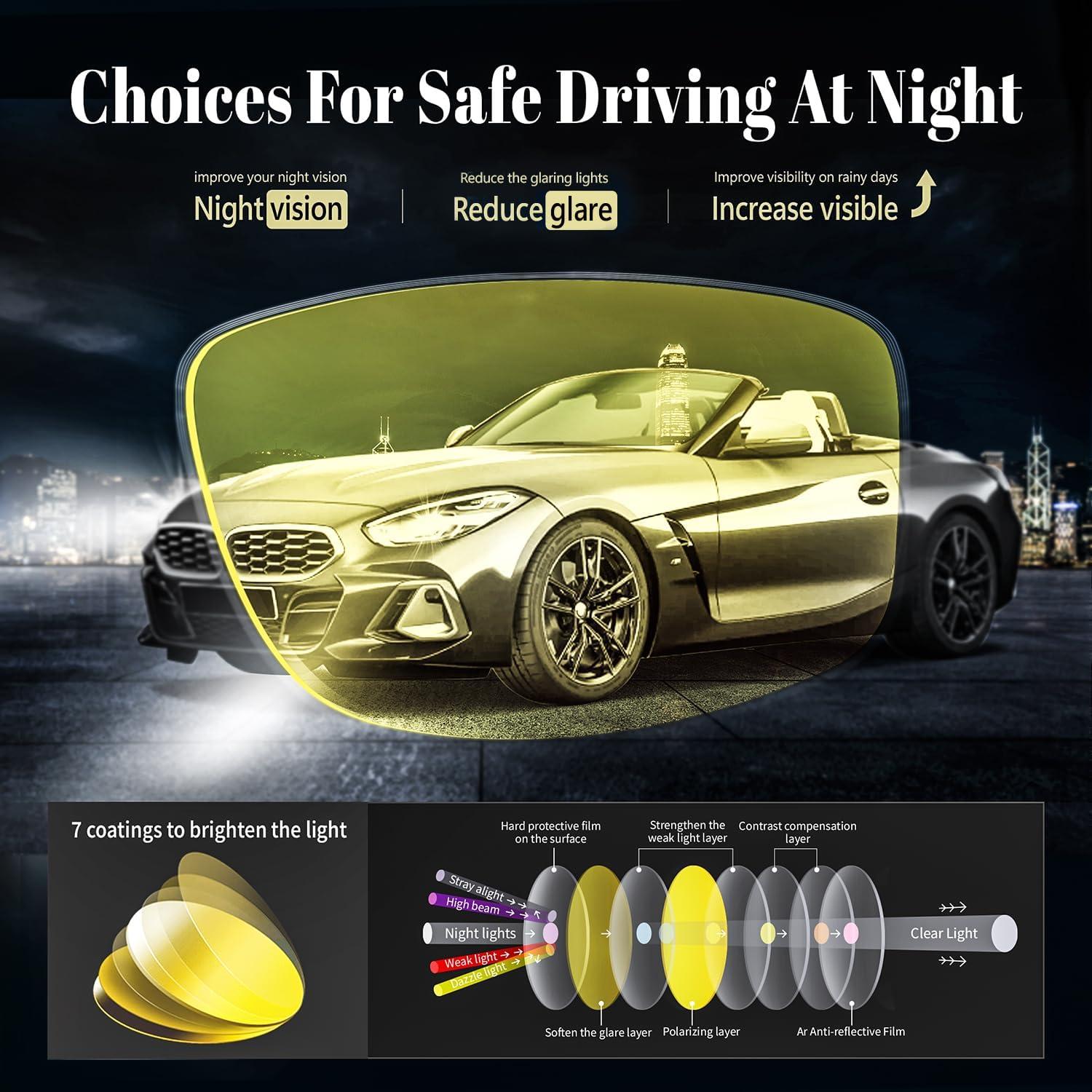 Gafas de Visión Nocturna Peekaco Antirreflejo Polarizadas