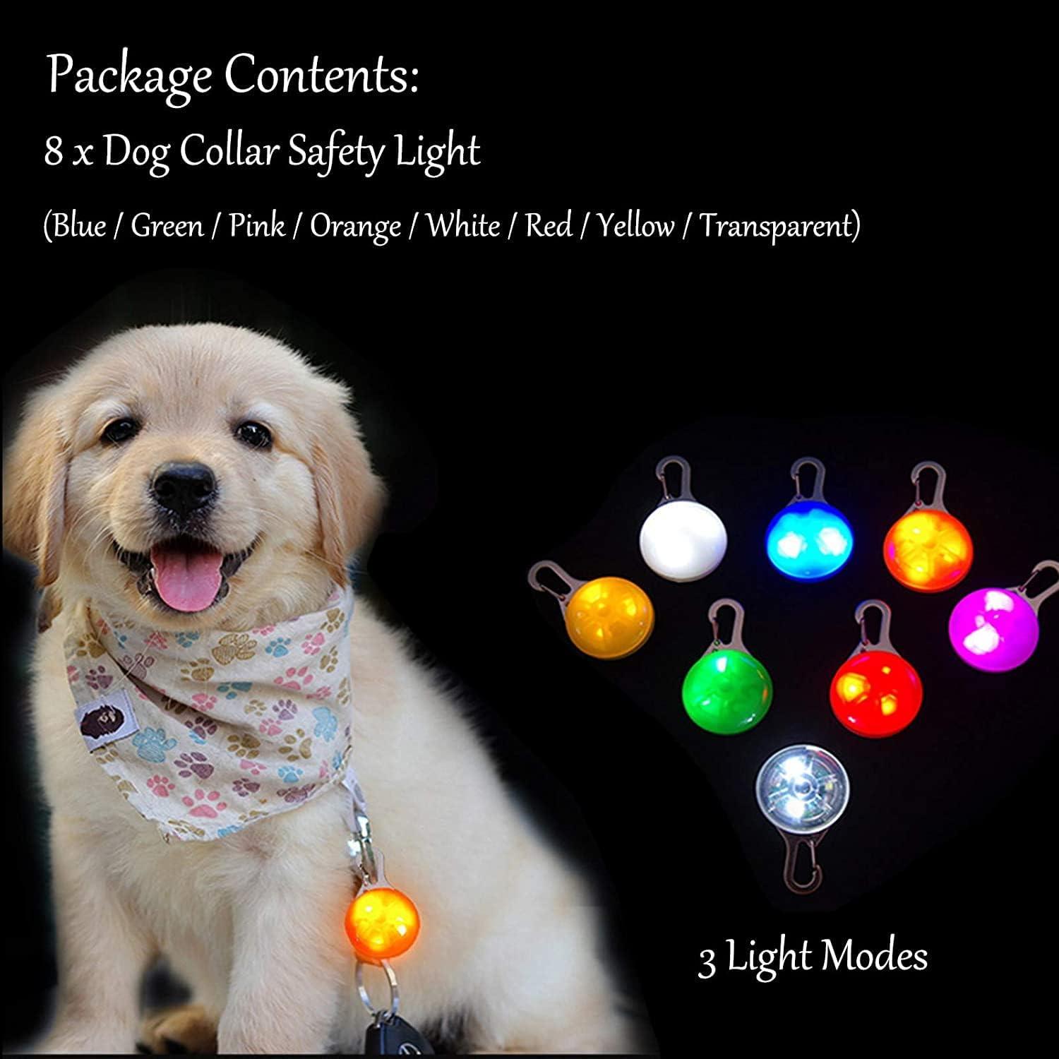 Paquete de 8 luces LED para collar de perro XIAOJUAN IP68