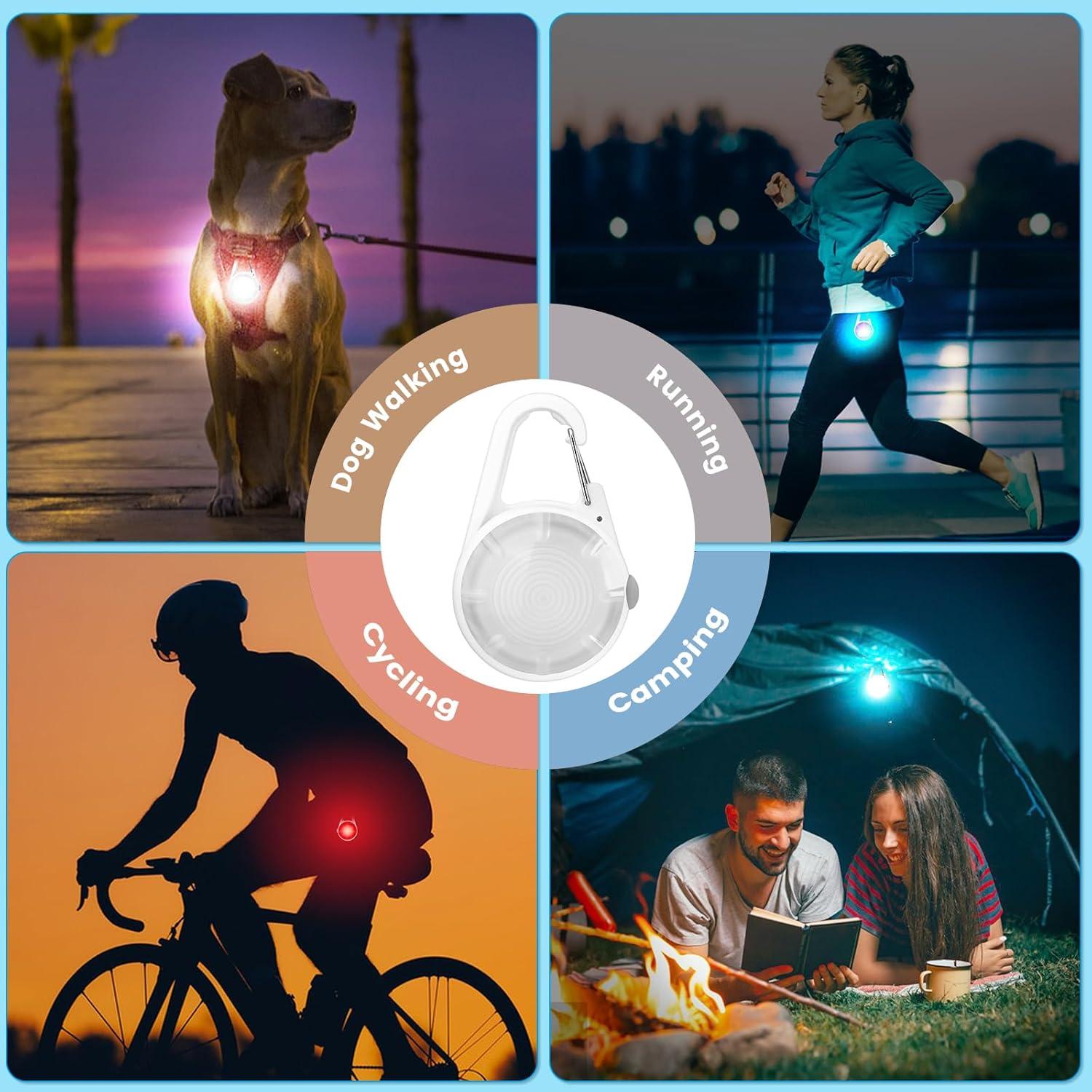 Collar LED recargable para perro POEEY con luz RGB 2Pack