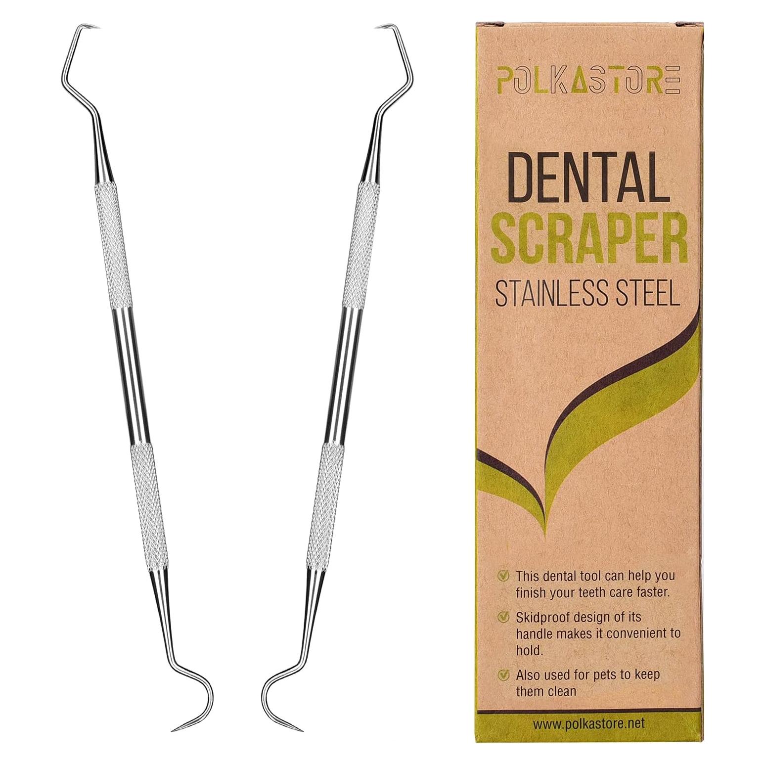Kit de Herramientas Dentales Profesionales Polkastore - Raspador de Sarro Acero Inoxidable