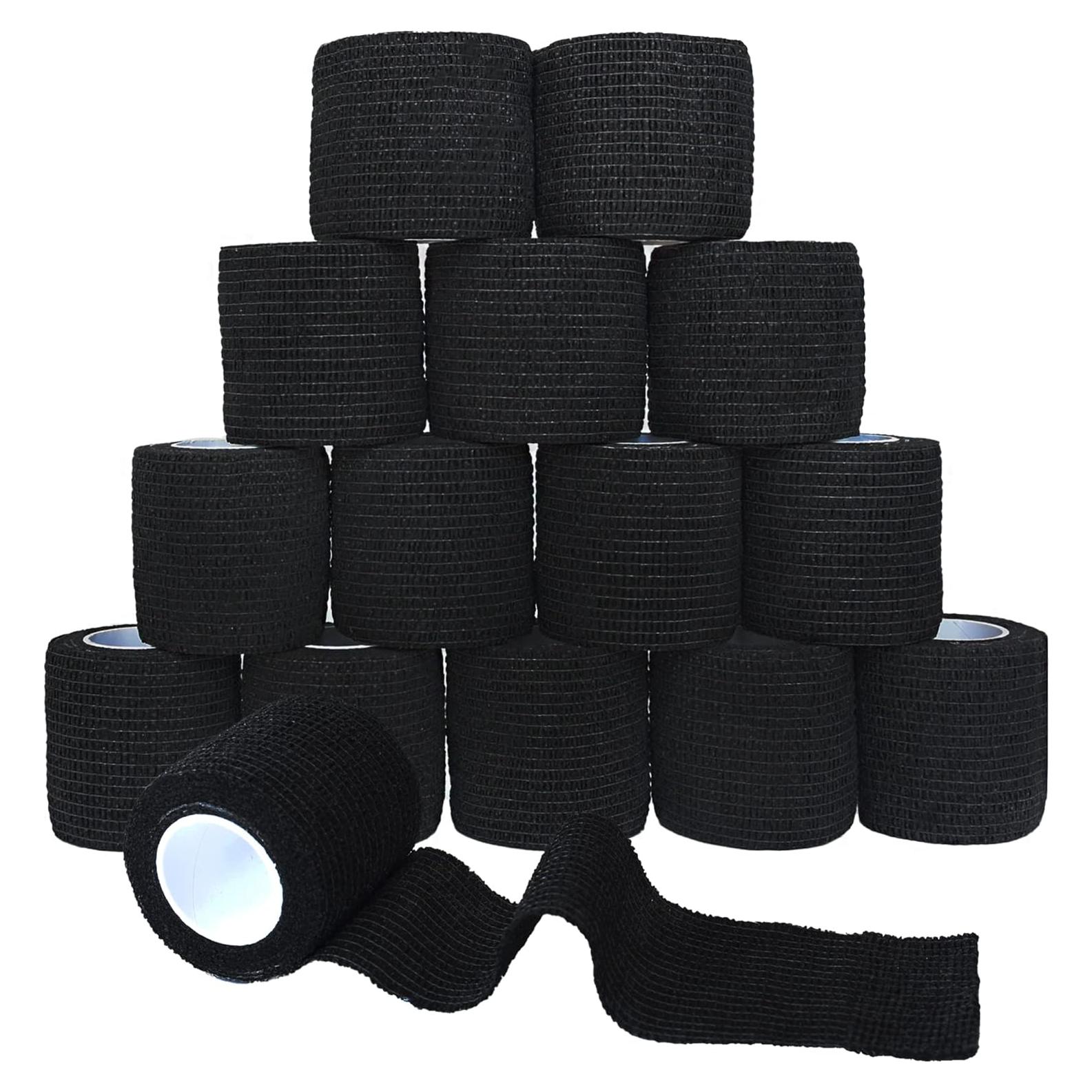 Paquete de 15 Rollos de Venda Cohesiva 5,08 cm x 4,57 m Negro