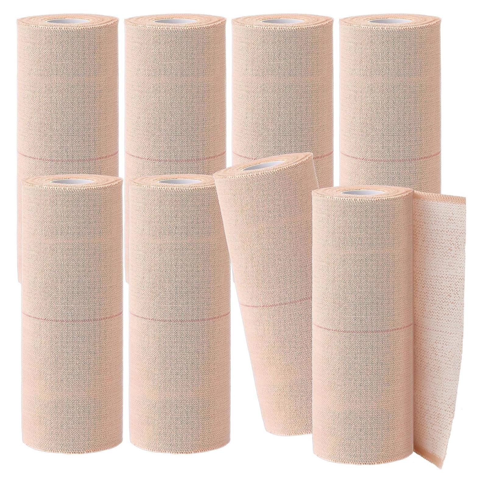 Tondiamo 8 Rollos Cinta Adhesiva Elástica Vendaje Médico 15 cm x 4,57 m