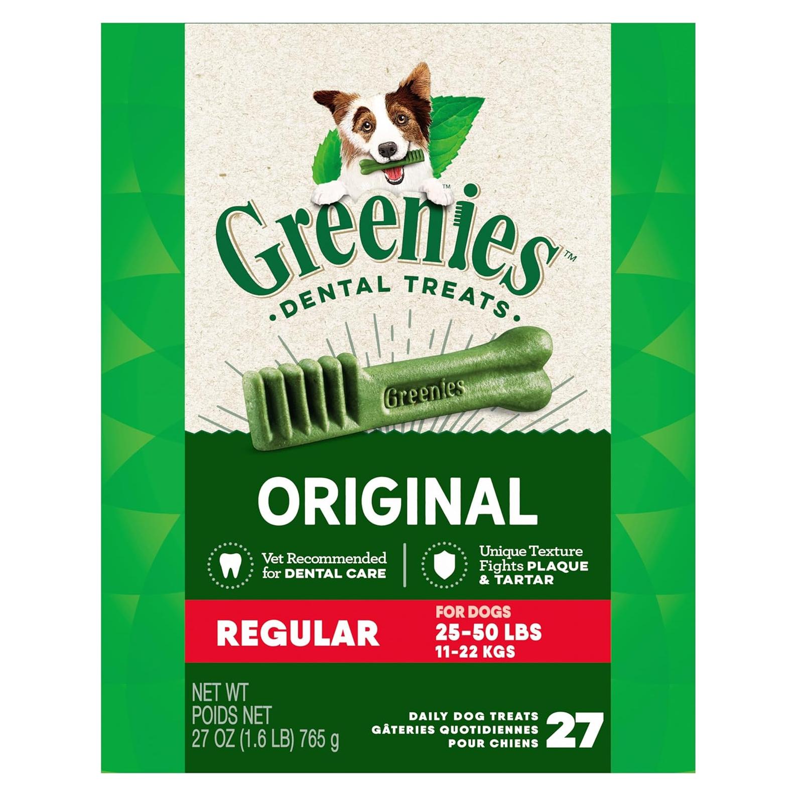 Greenies Original Treats Dentales para Perros 27 Unidades