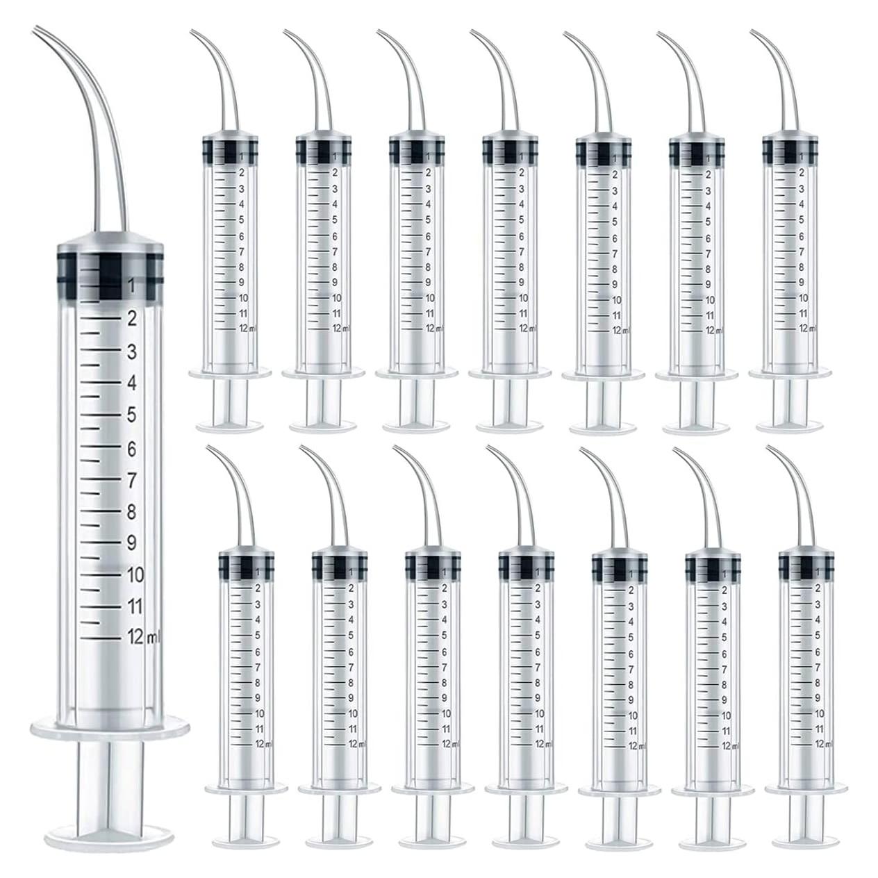 Jeringas Dentales GXXMEI 15PCS 12ml Punta Curvada