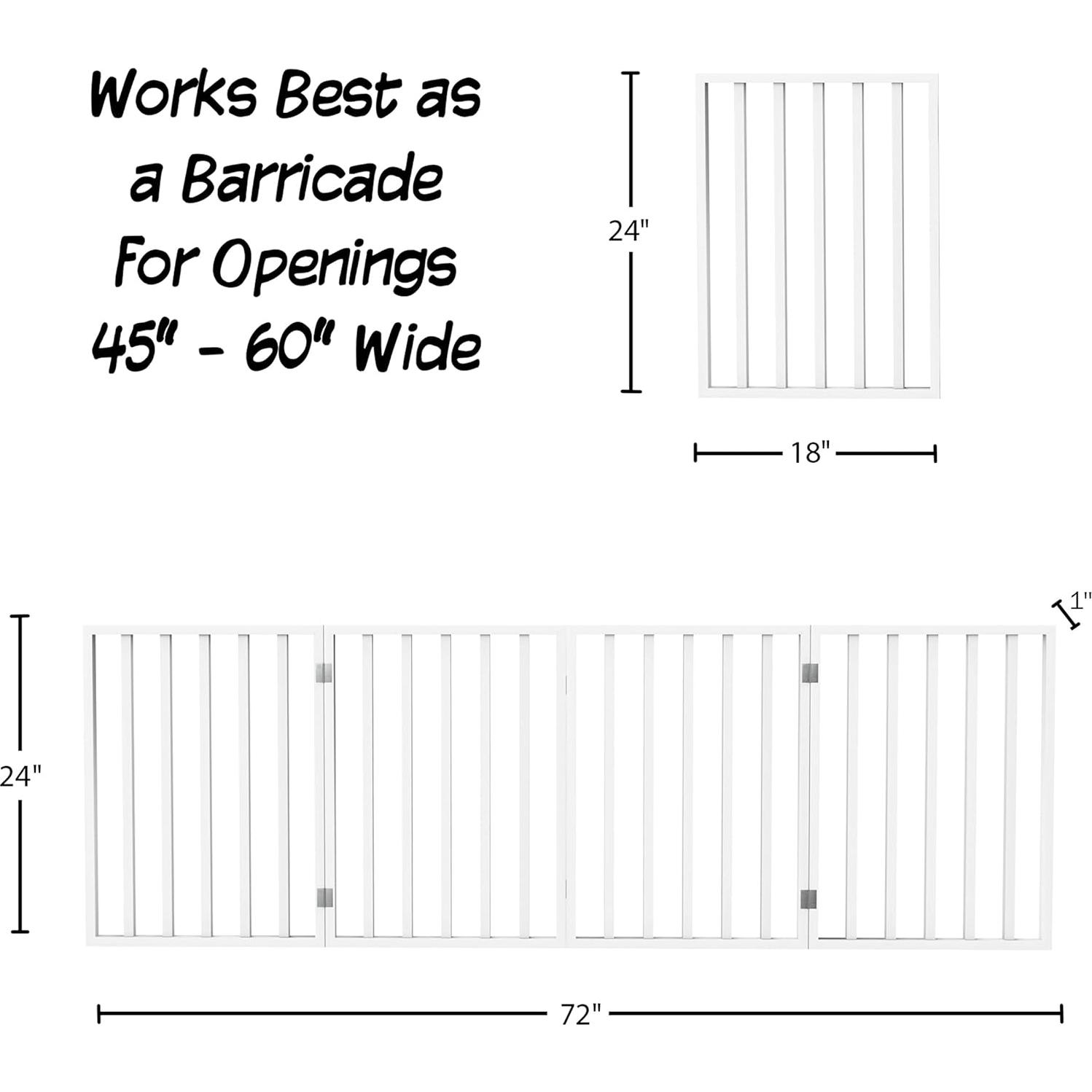 Puerta Plegable para Mascotas PETMAKER 182x60 cm Blanca