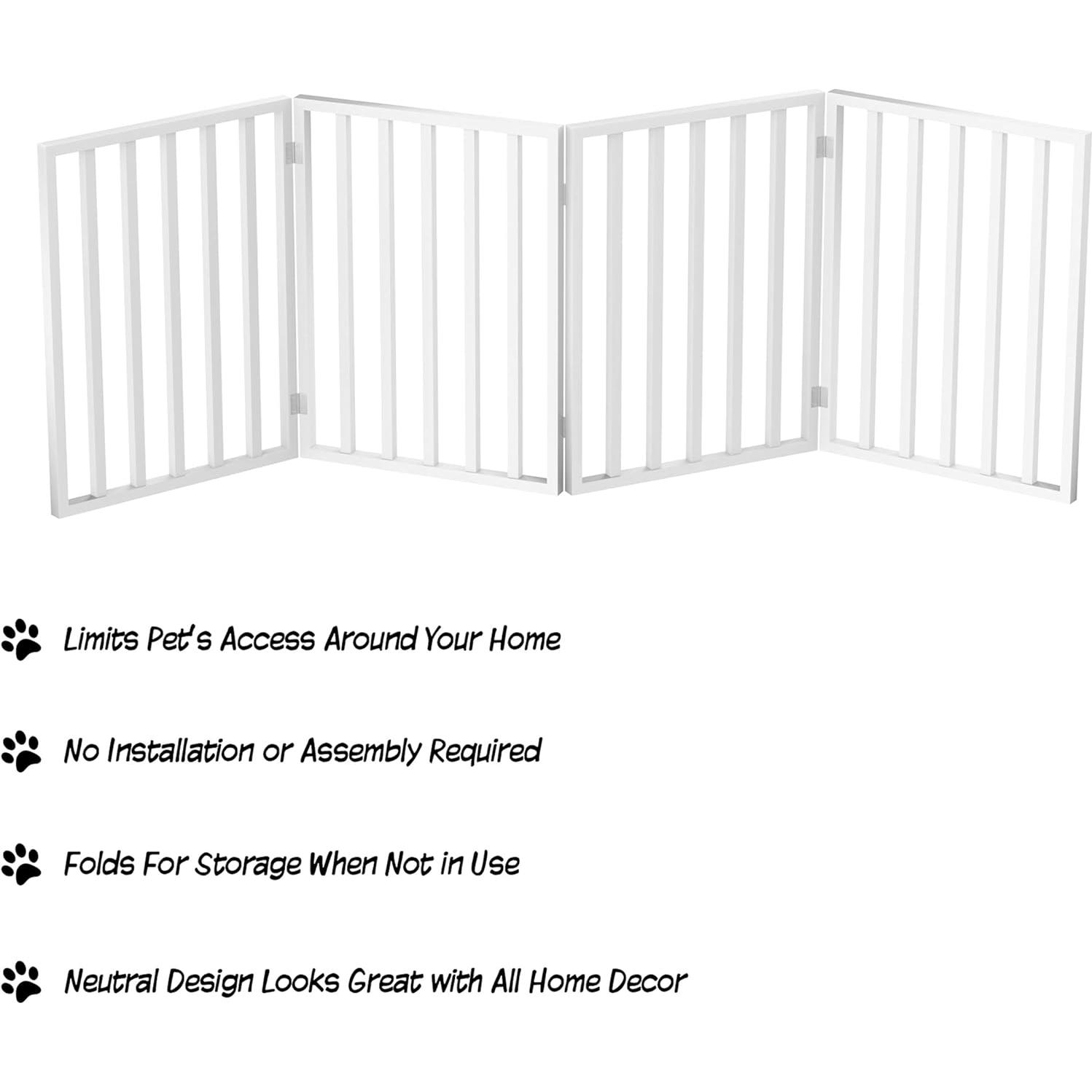 Puerta Plegable para Mascotas PETMAKER 182x60 cm Blanca