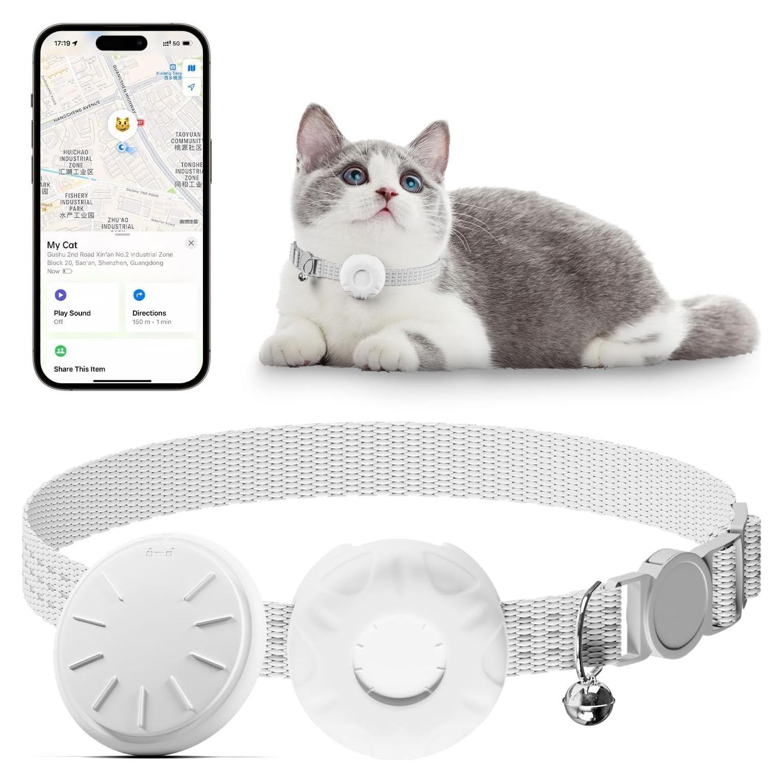 Rastreador GPS para Gatos HONGTOP con Collar Impermeable