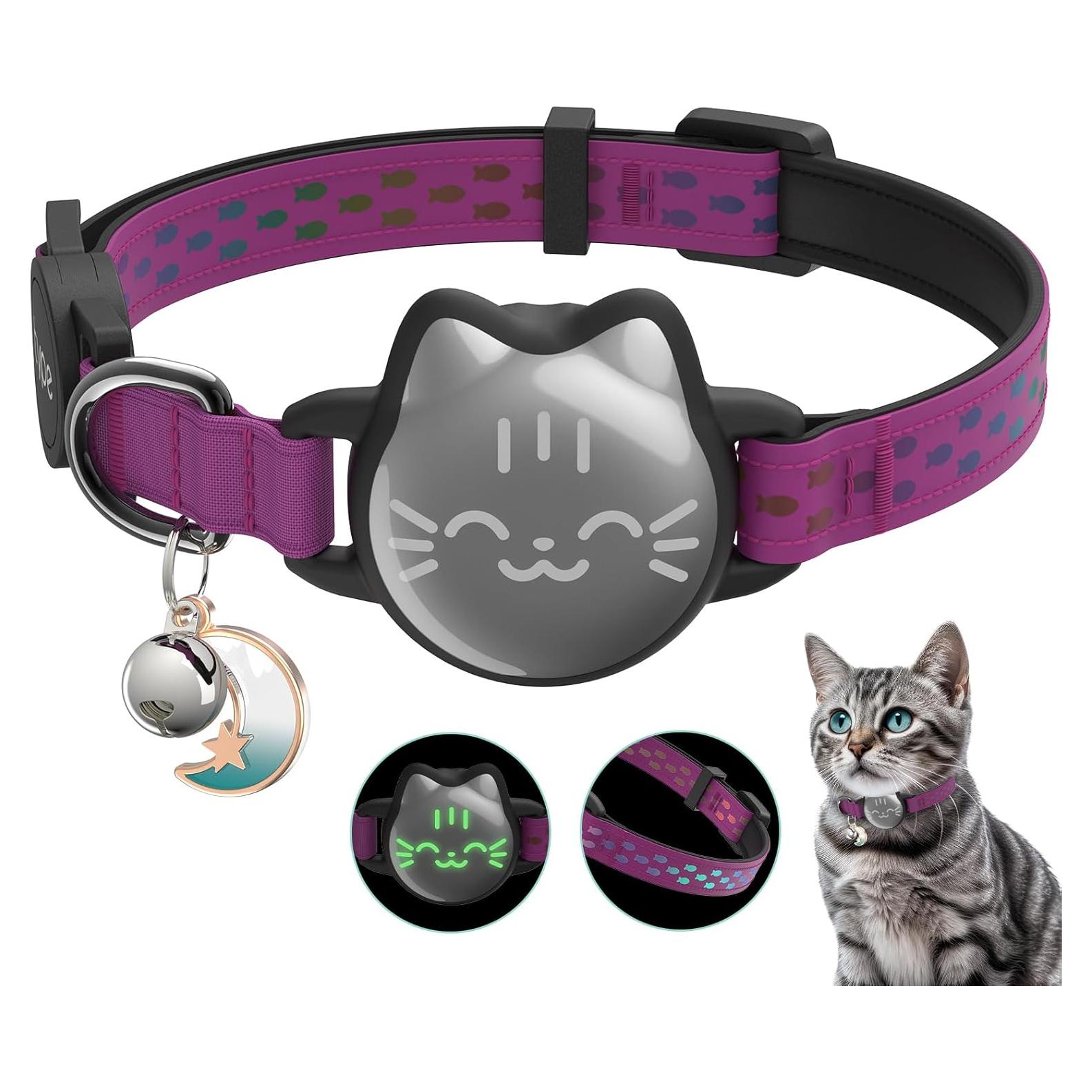 Collar para Gato Tipo Airtag Impermeable Rosa 9-13 pulgadas